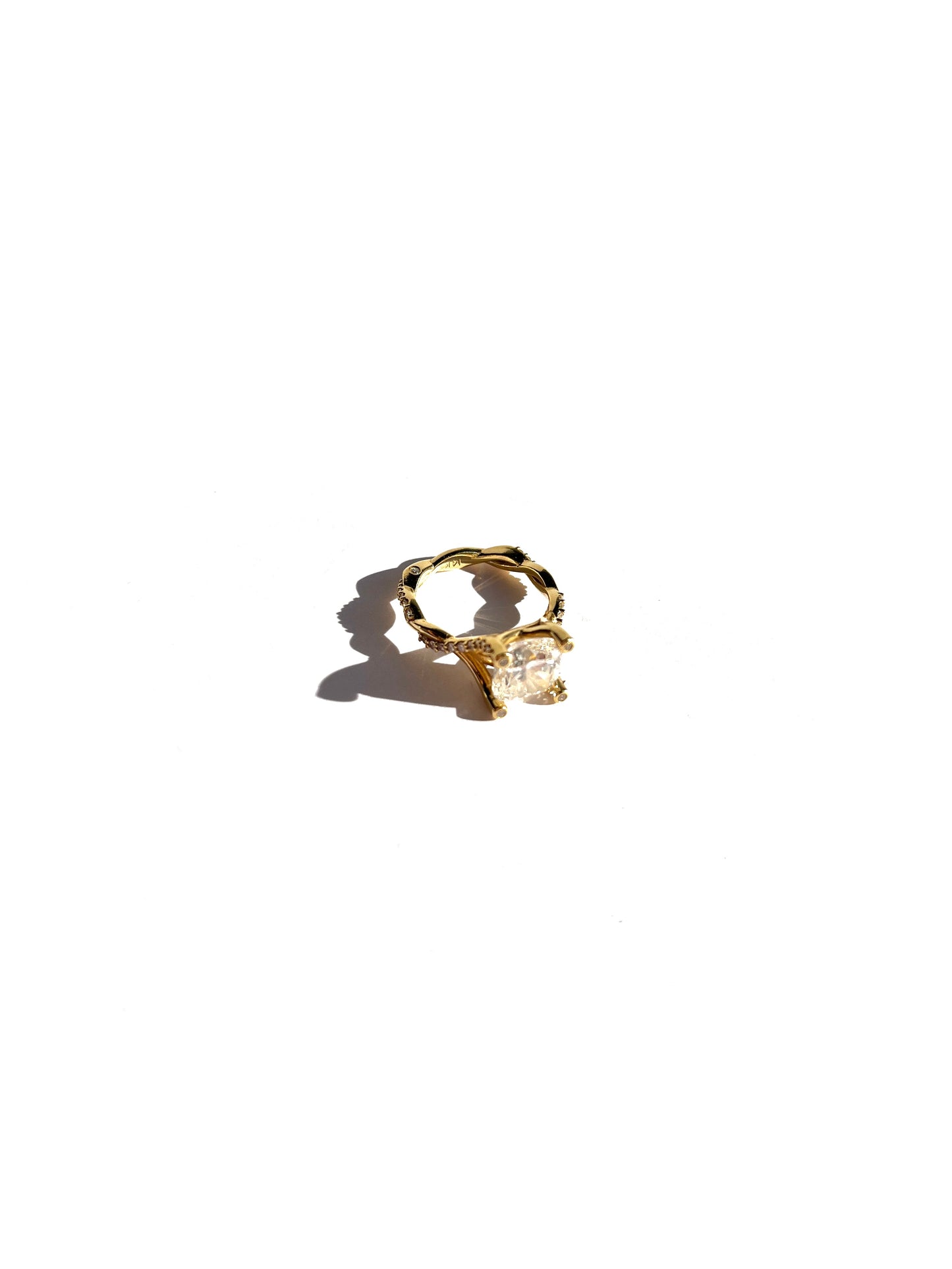 14k Yellow Gold 3.01ct Lab Grown Cushion Cut Diamond Engagement Ring 5.25 with Appraisal