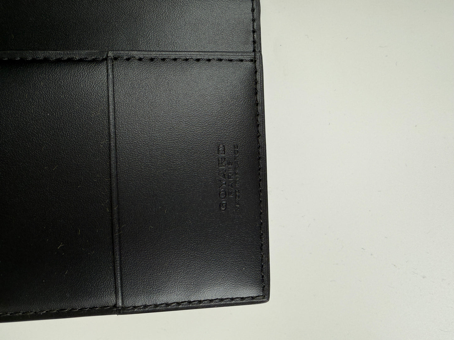 GOYARD Goyardine Grenelle Black Passport Case Cover Card Holder New