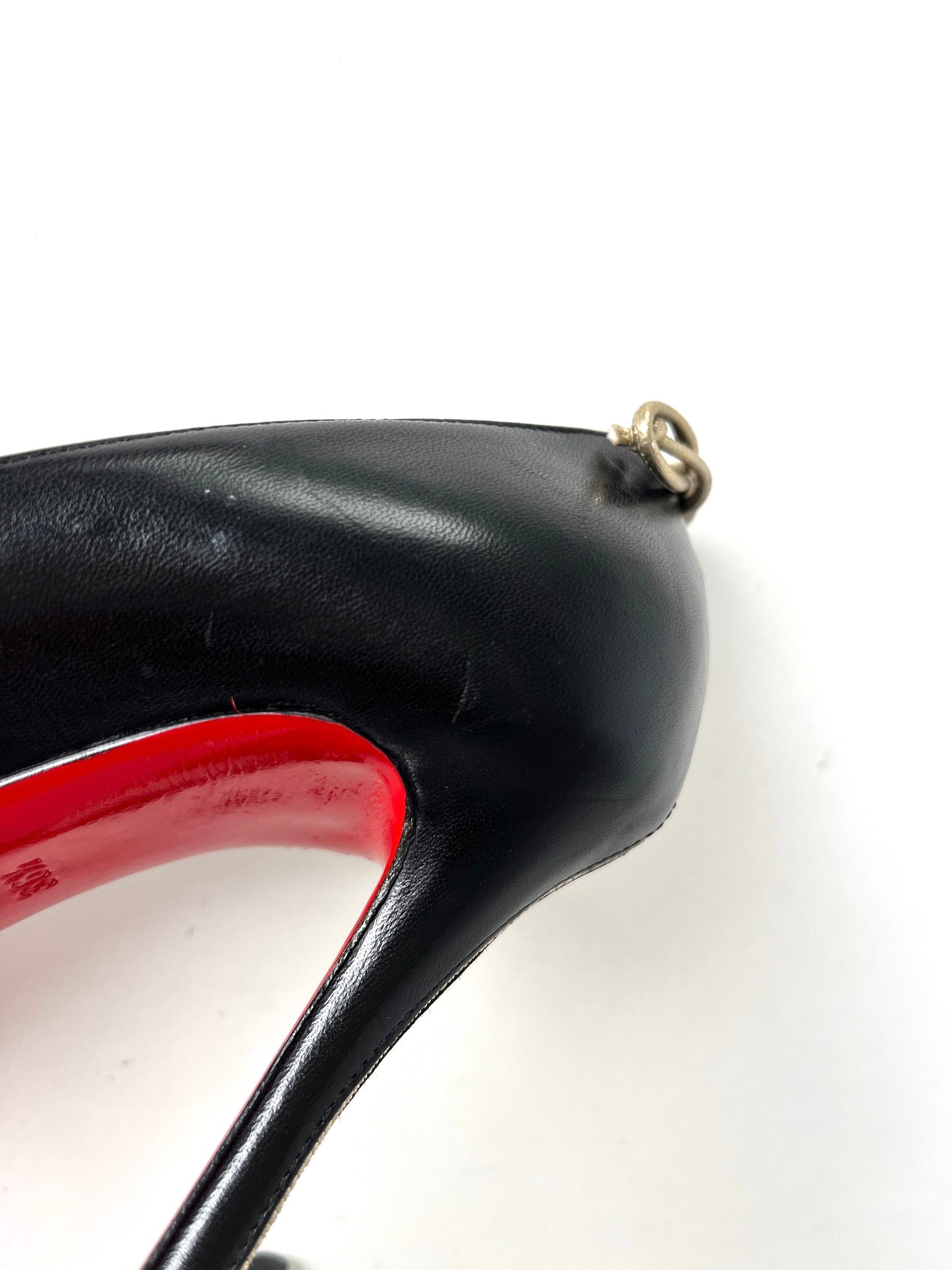 Christian Louboutin Very Gemma 100 Bow Black Pumps Heels 36.5
