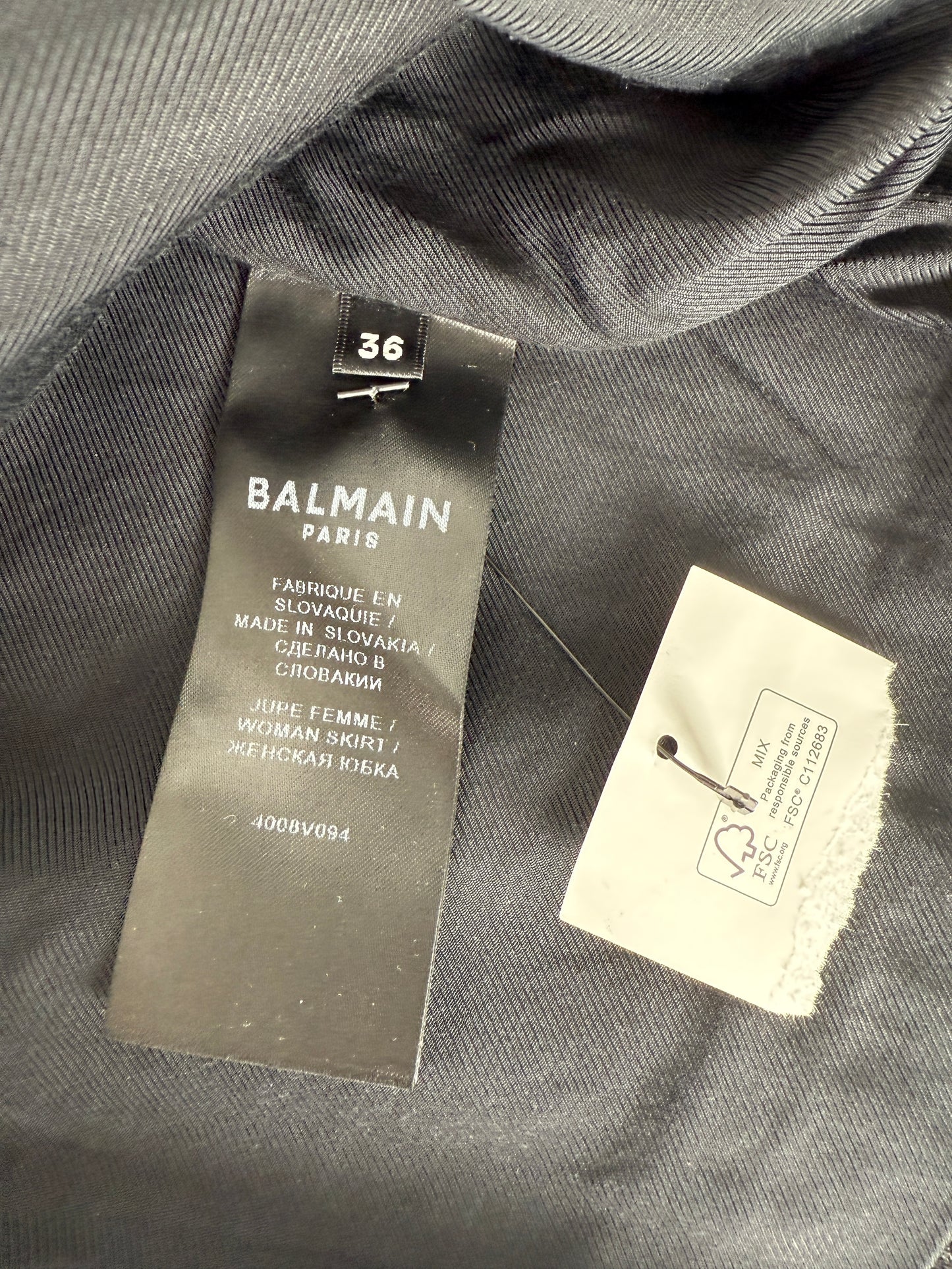 Balmain Black Gold Thread Short Skirt 34 2