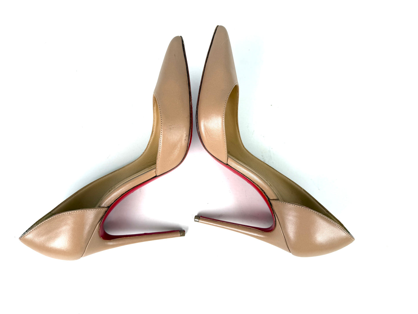 Christian Louboutin Neutral Iriza Nappa D’Orsay Leather Pumps Heels 36 5.5