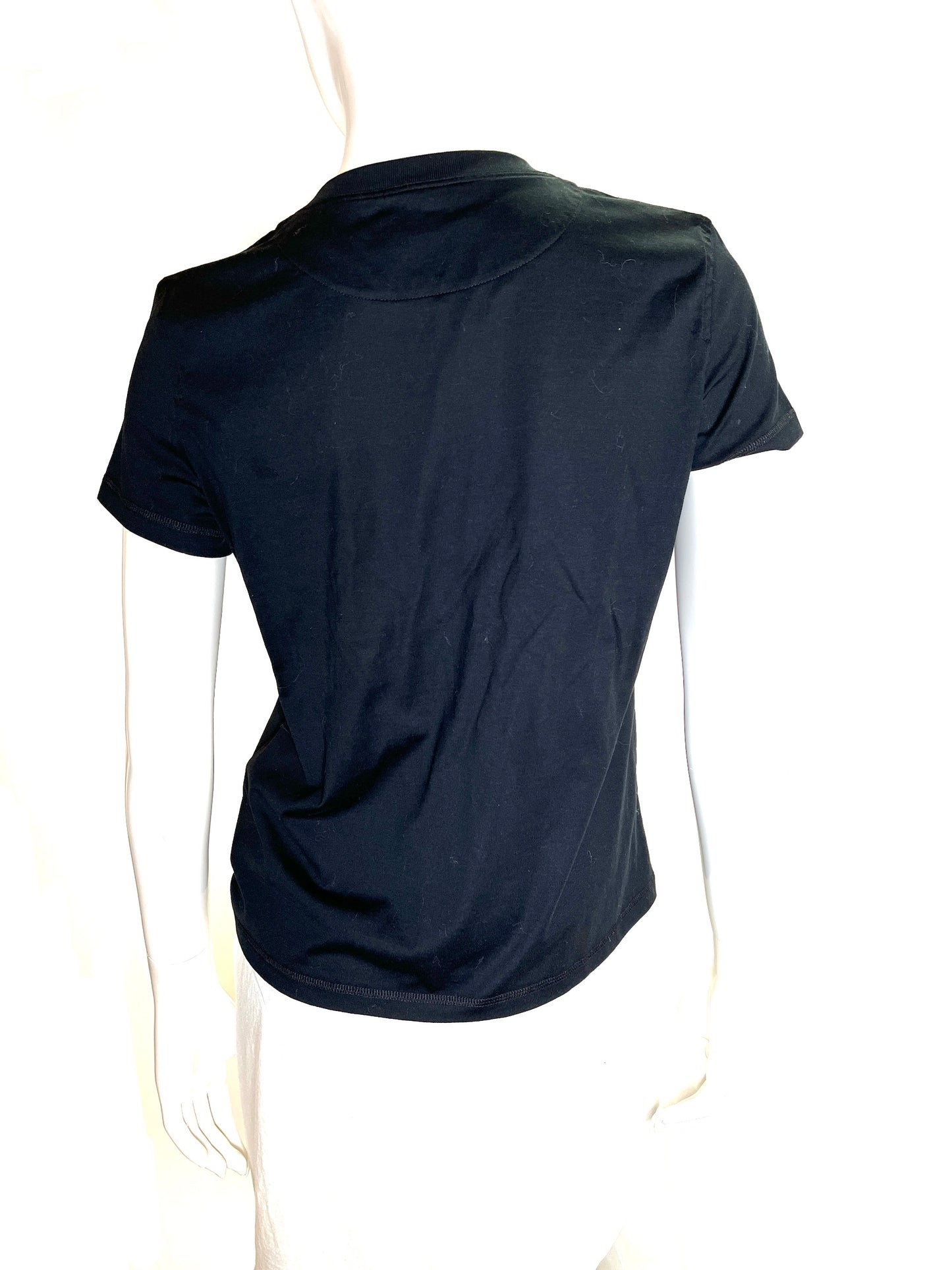 New Hermes Embroidered Pocket Black Cotton T shirt 38 6