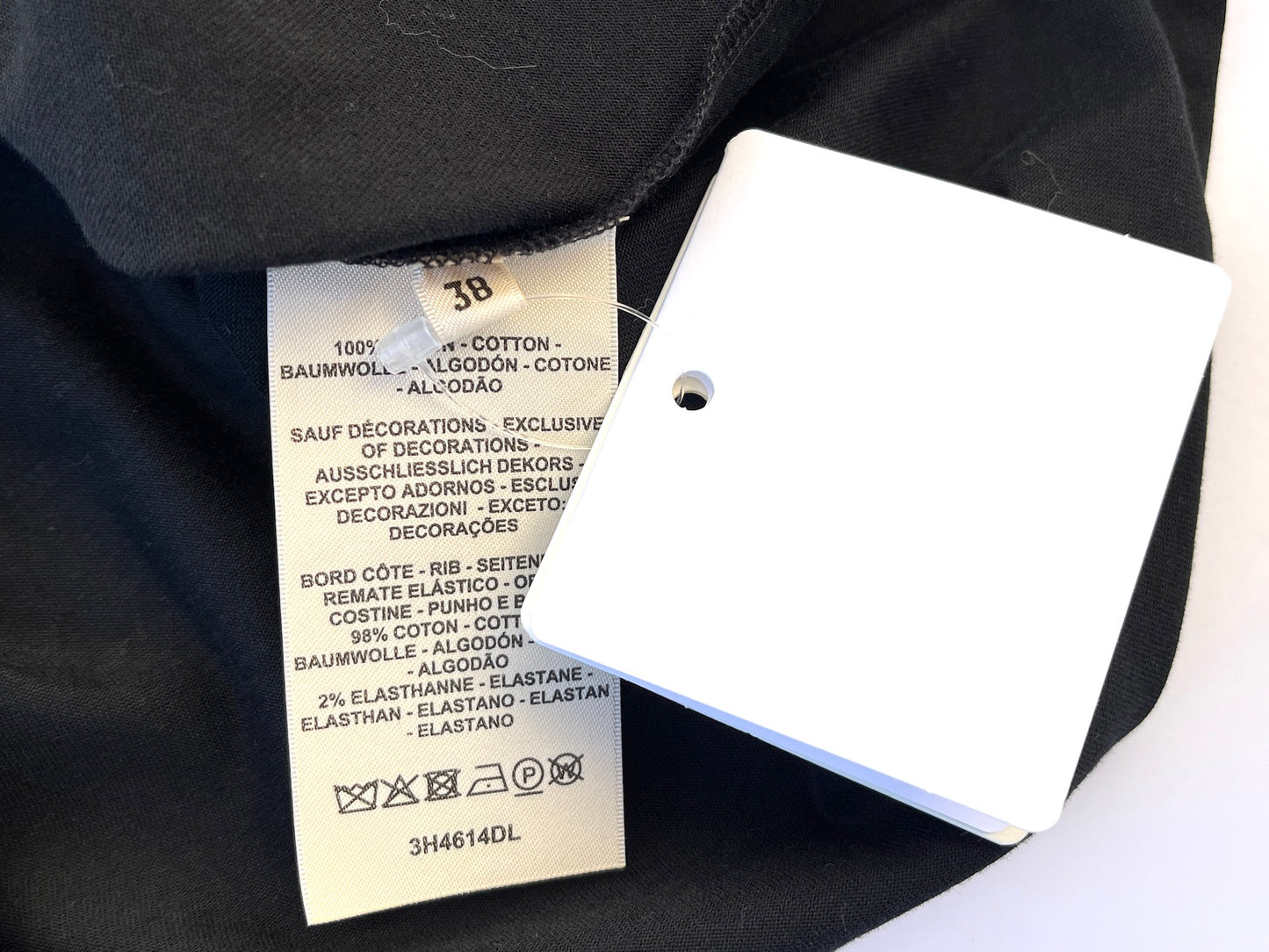 New Hermes Embroidered Pocket Black Cotton T shirt 38 6