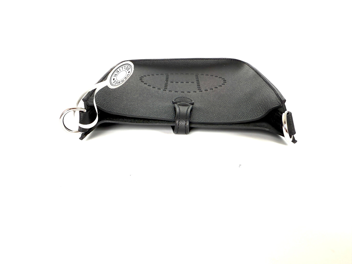New HERMES Mini Evelyne Sellier TPM 16 Black Leather Crossbody Bag