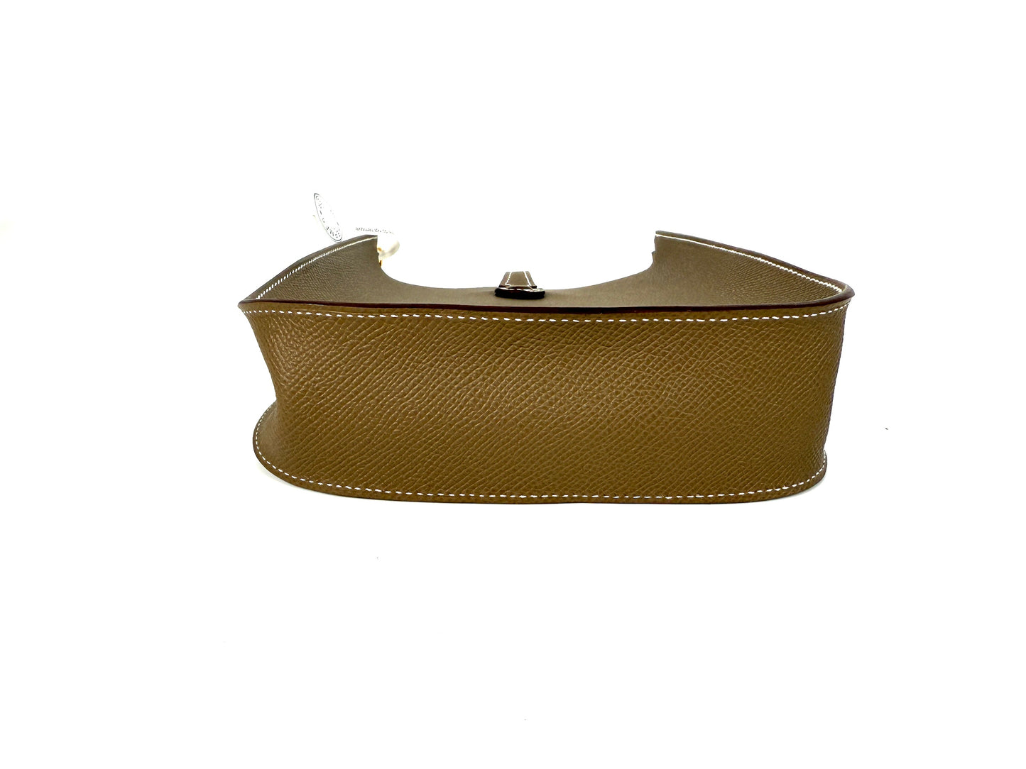 New HERMES Mini Evelyne Sellier TPM 16 Etoupe Leather Crossbody Bag