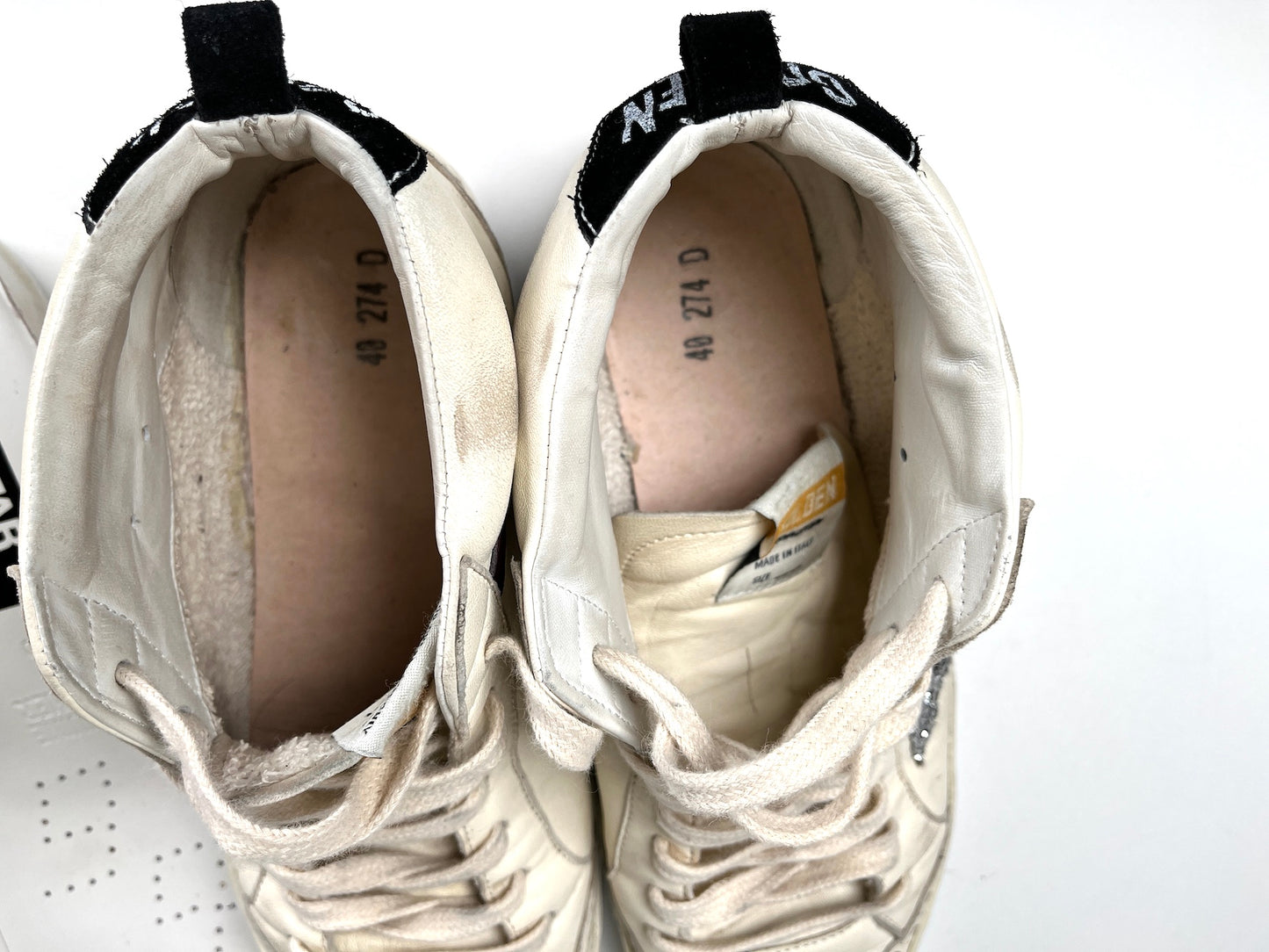 Golden Goose Midstar Ivory Classic Glitter Leather Sneakers 40