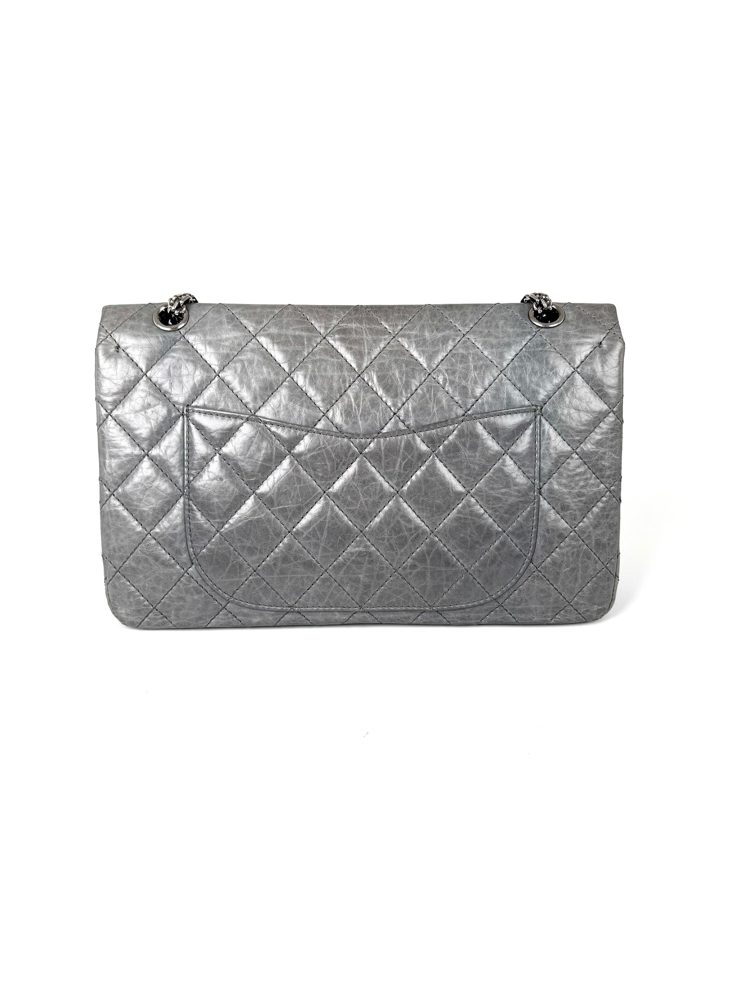 CHANEL Gray 227 2005 Reissue 2.55 Leather Shoulder Crossbody Bag
