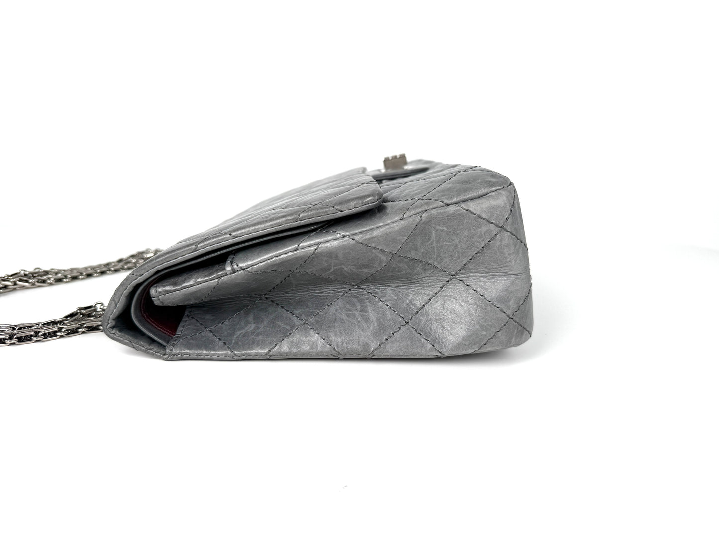 CHANEL Gray 227 2005 Reissue 2.55 Leather Shoulder Crossbody Bag