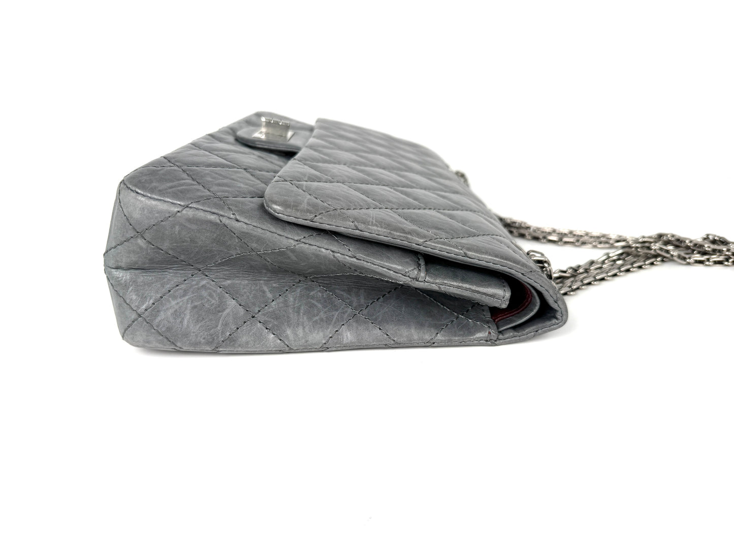 CHANEL Gray 227 2005 Reissue 2.55 Leather Shoulder Crossbody Bag