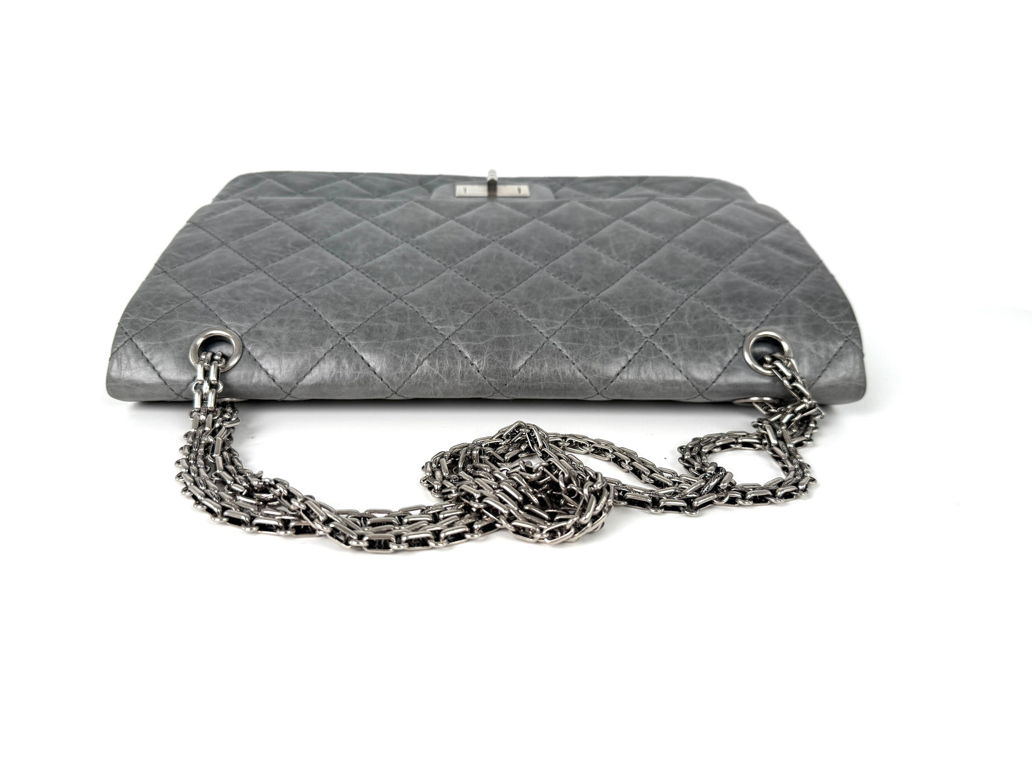 CHANEL Gray 227 2005 Reissue 2.55 Leather Shoulder Crossbody Bag