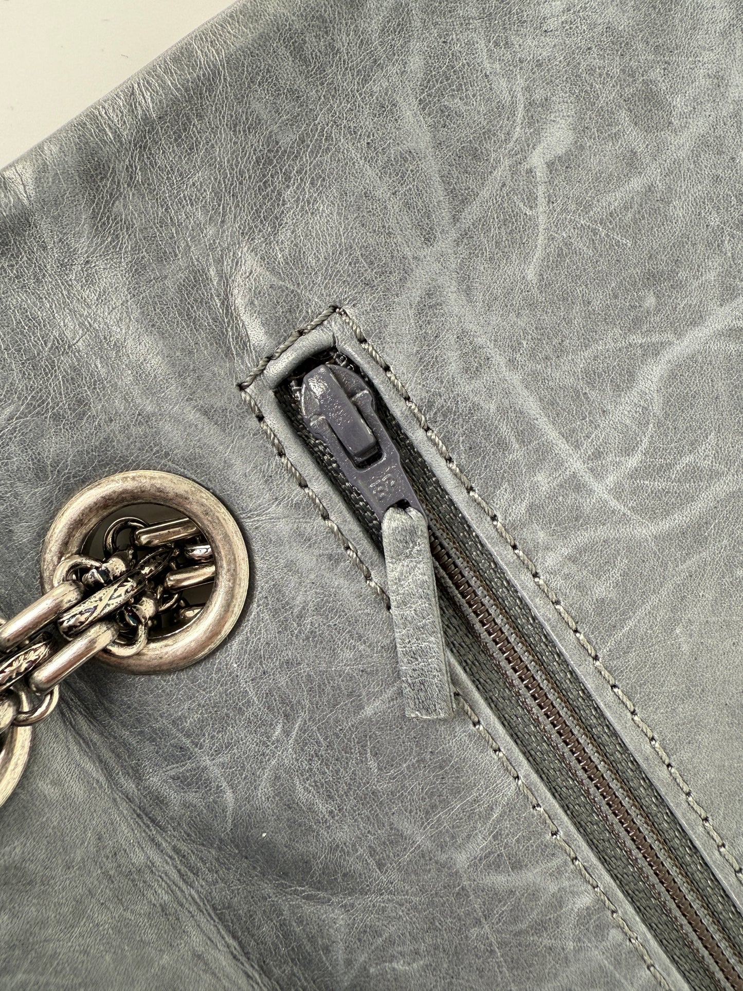 CHANEL Gray 227 2005 Reissue 2.55 Leather Shoulder Crossbody Bag