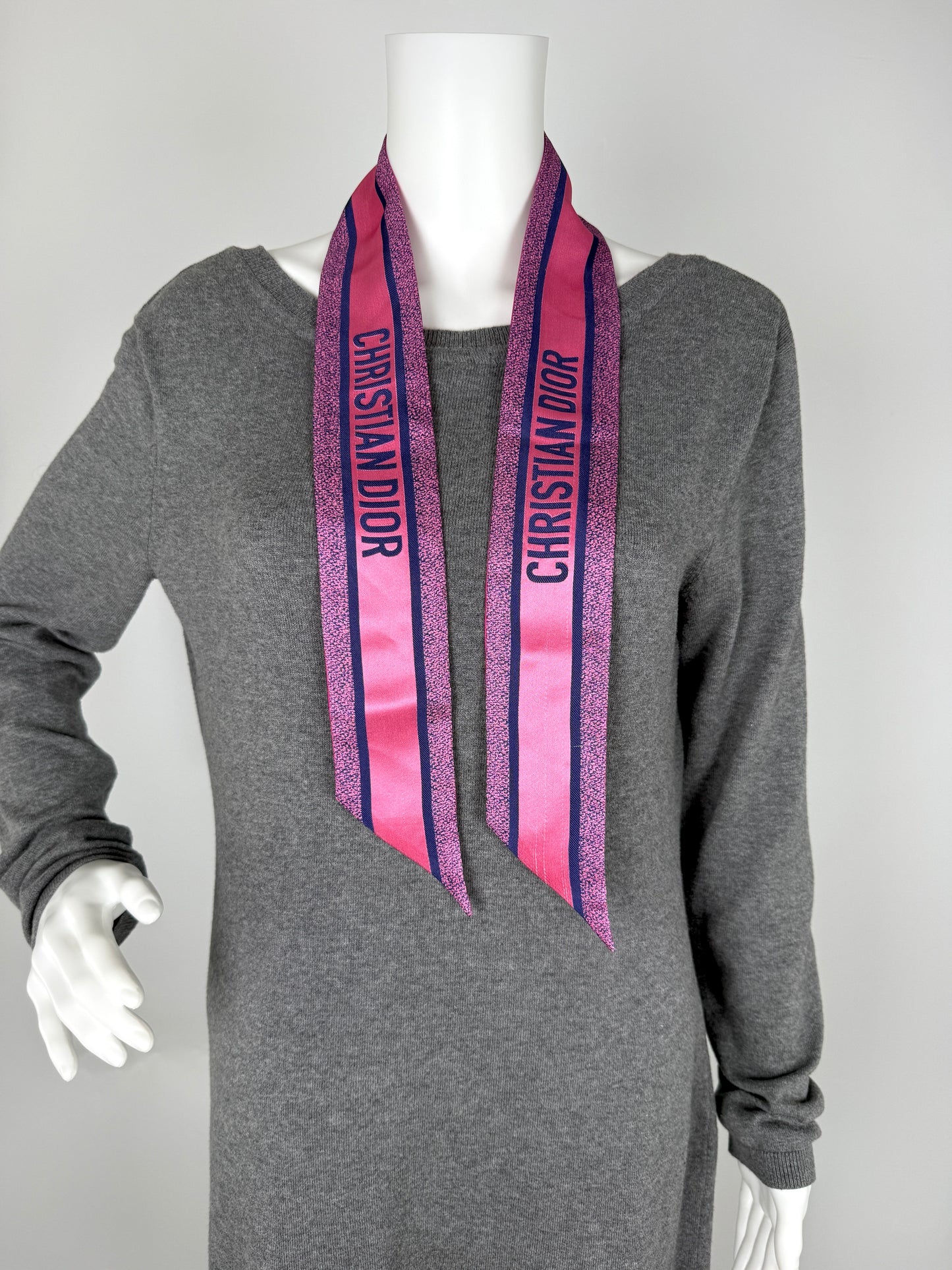 Christian Dior Dioriviera Tiole de Jouy Mitzah Pink Silk Floral Bandeau Scarf