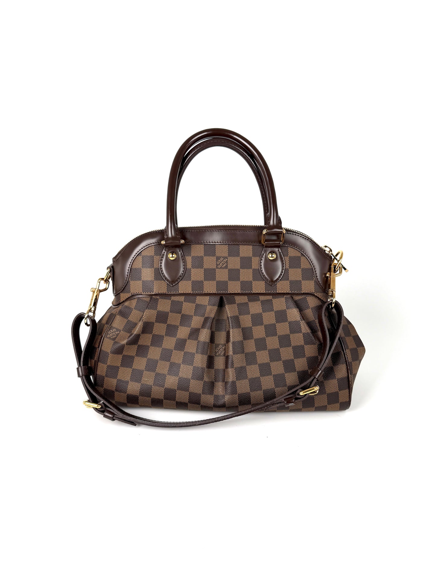 LOUIS VUITTON Trevi Damier Ebene PM Brown Shoulder Bag Luxury Thrift Store
