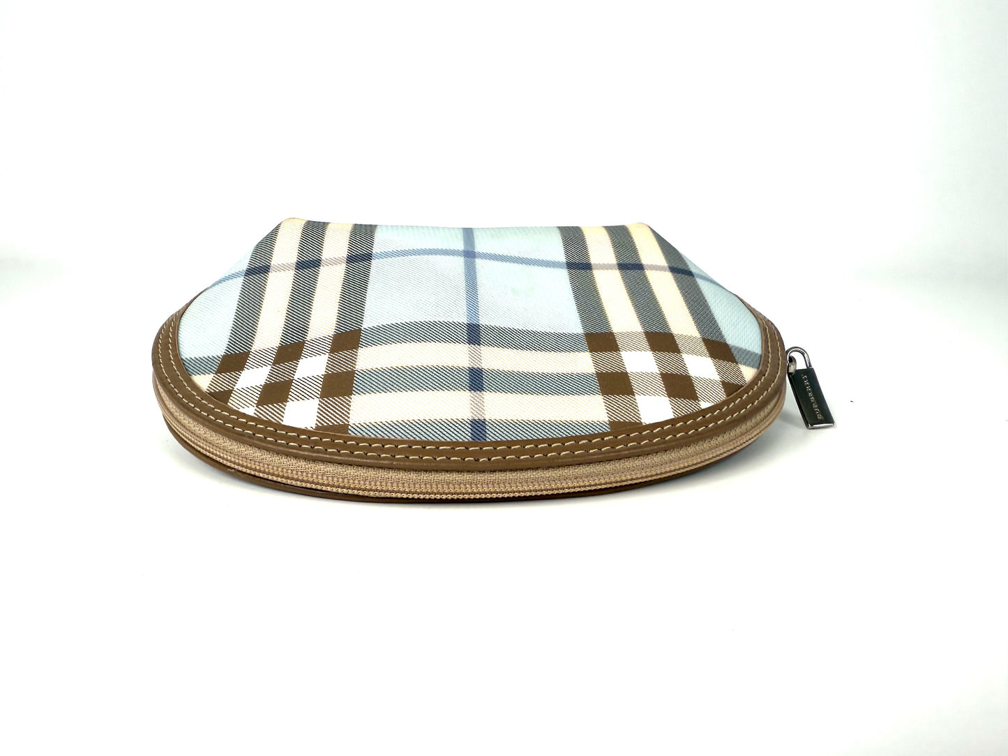 Burberry Love Check Blue White Beige Cosmetic Travel Zip Pouch Bag