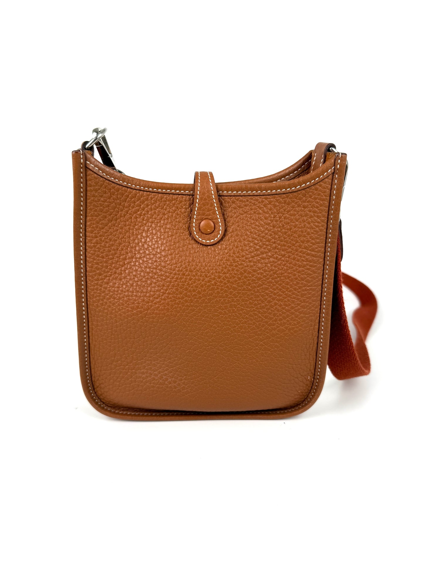 HERMES Mini Evelyne TPM 16 Gold Leather Crossbody Bag