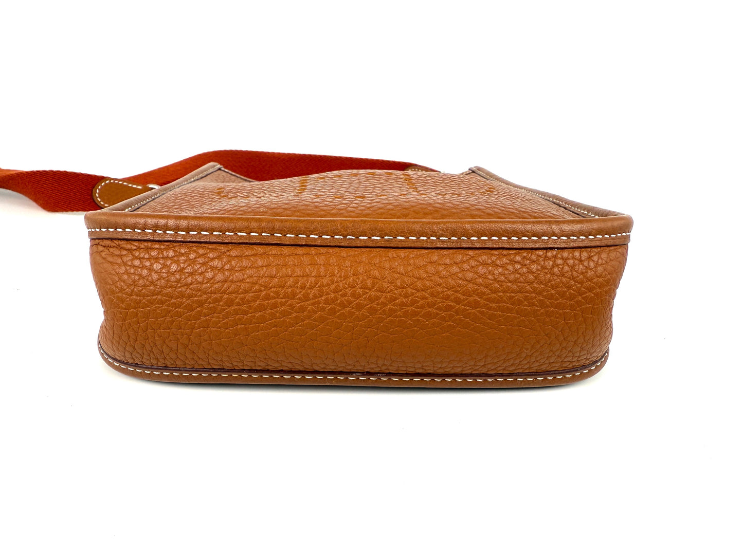 HERMES Mini Evelyne TPM 16 Gold Leather Crossbody Bag