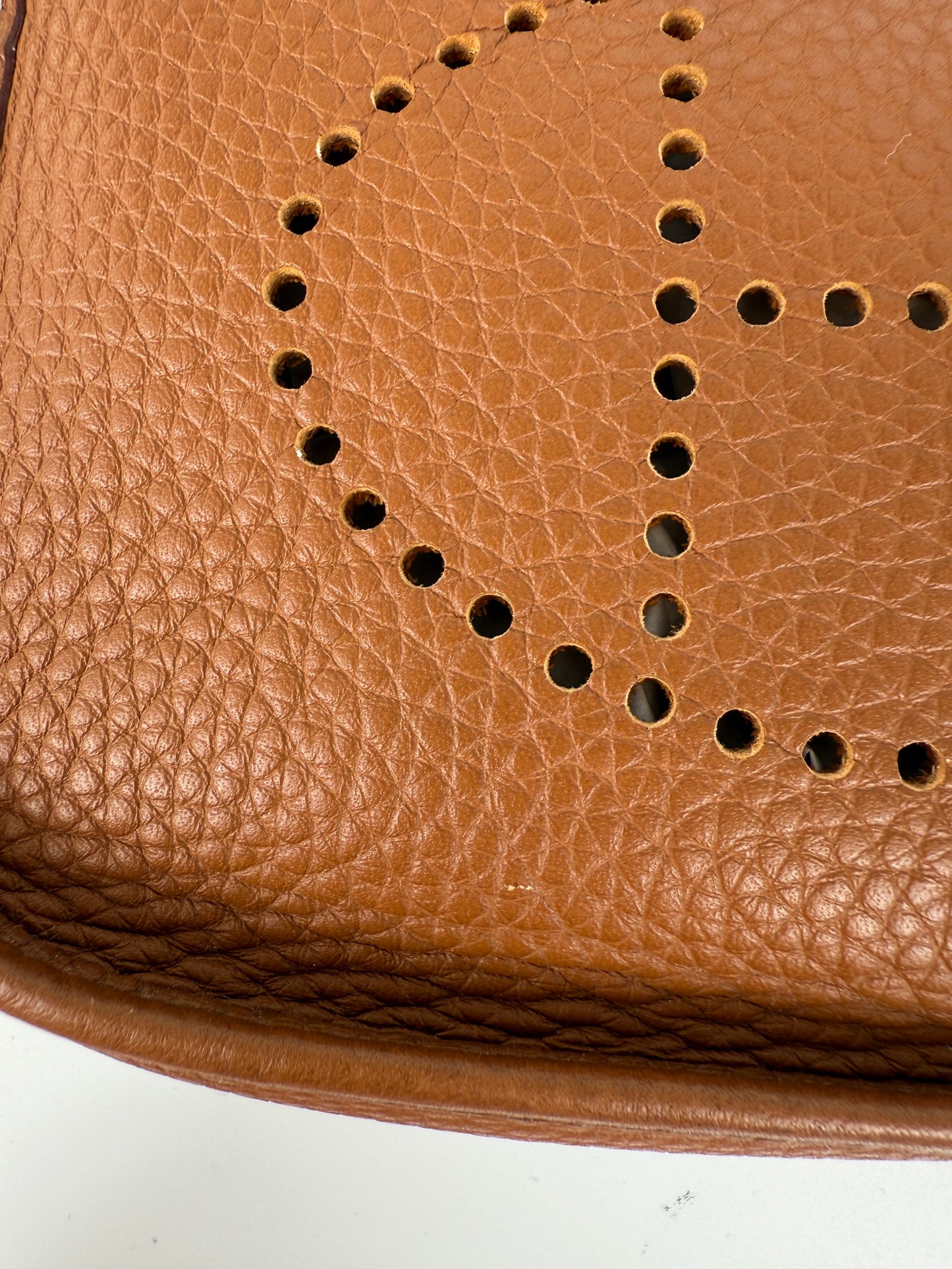 HERMES Mini Evelyne TPM 16 Gold Leather Crossbody Bag