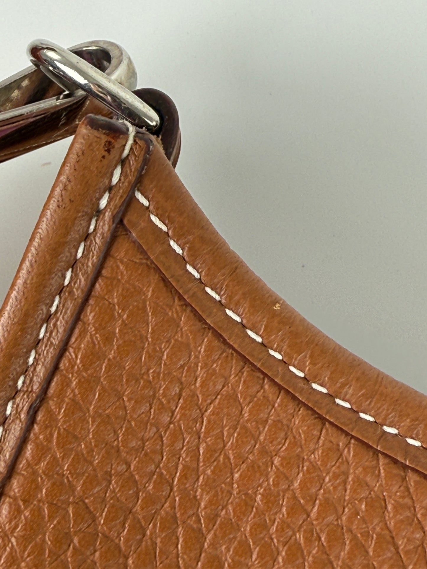 HERMES Mini Evelyne TPM 16 Gold Leather Crossbody Bag