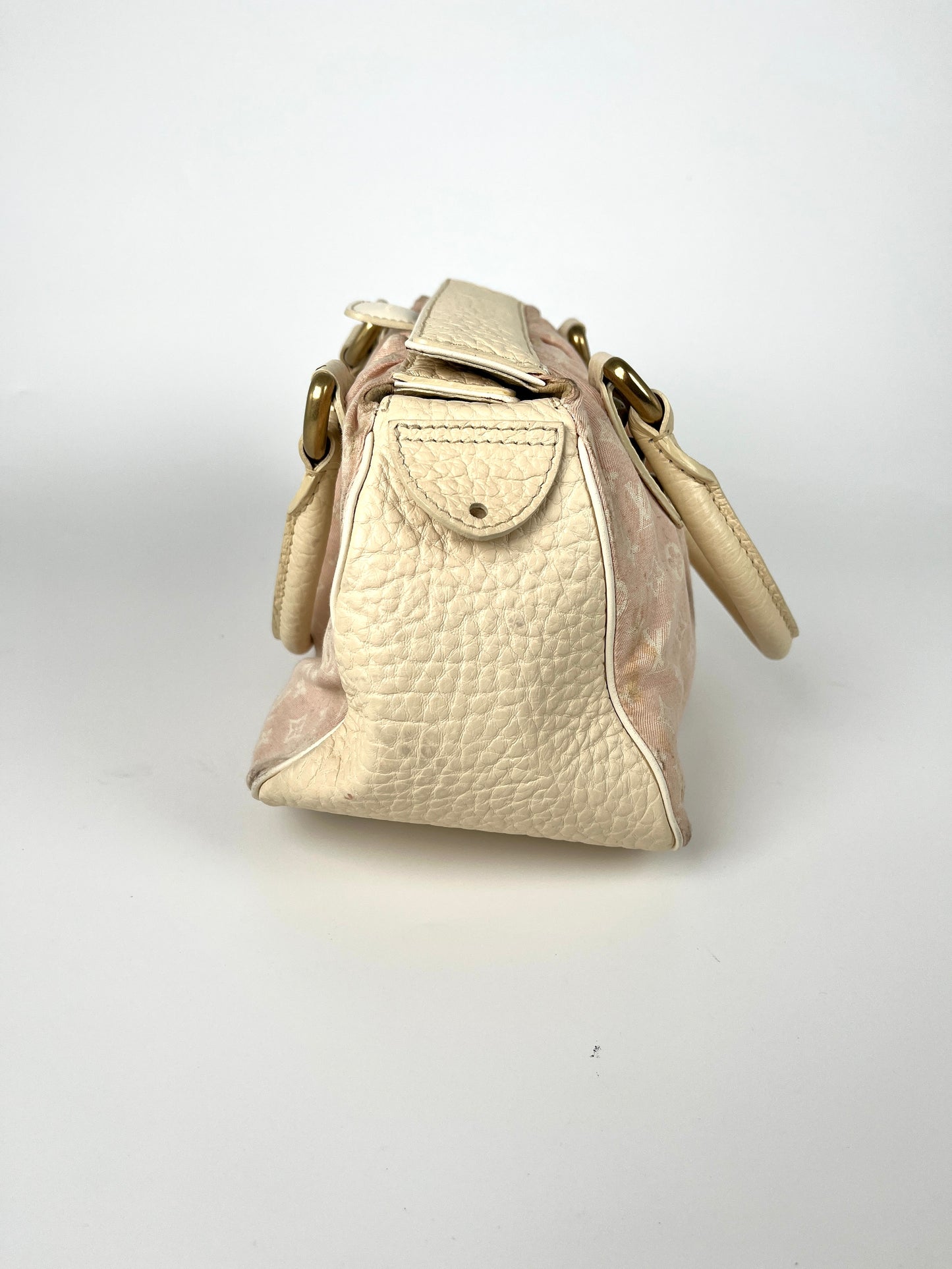 LOUIS VUITTON Monogram Mini Lin Trapeze PM Top Handle Satchel Bag Pink
