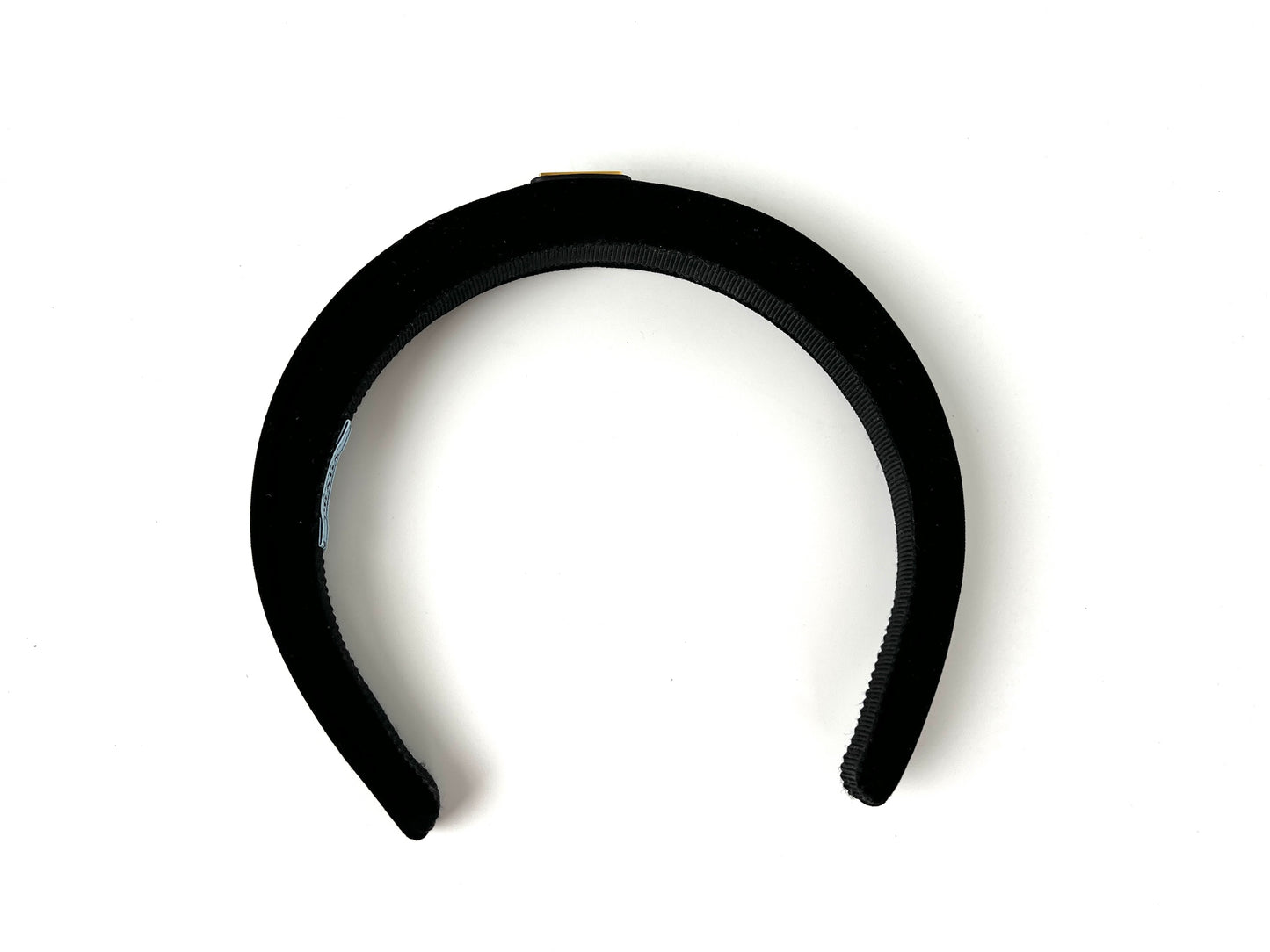 PRADA Velvet Logo Black Headband