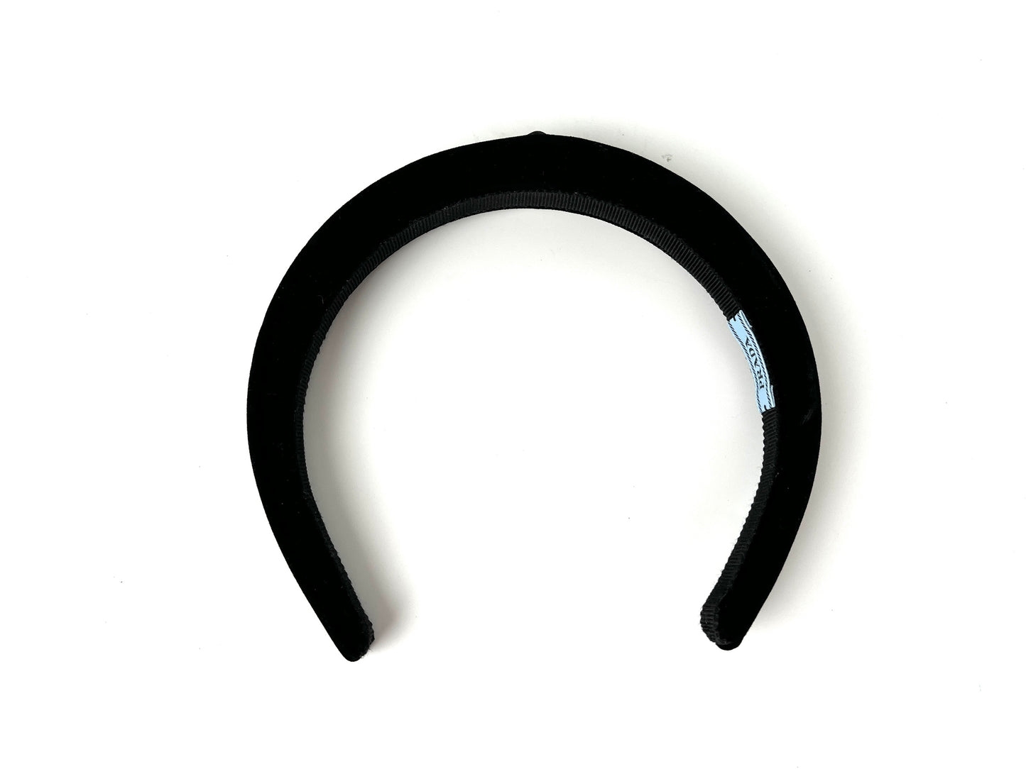 PRADA Velvet Logo Black Headband