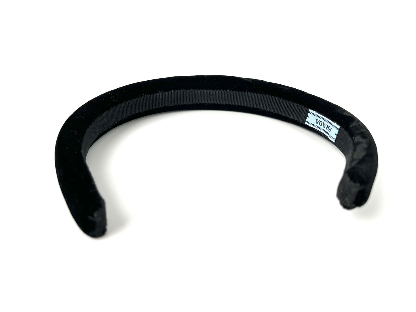 PRADA Velvet Logo Black Headband
