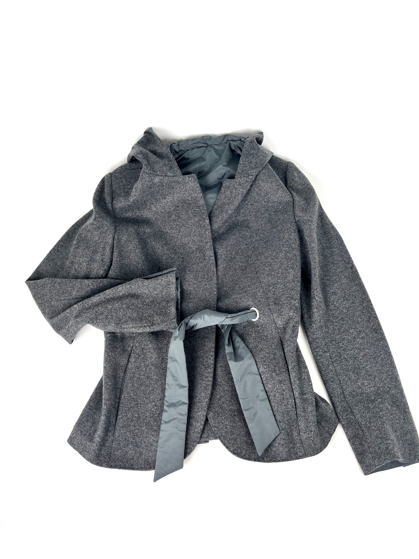 Brunello Cucinelli Gray Hooded Wool Cashmere Blazer Jacket 42 4 6
