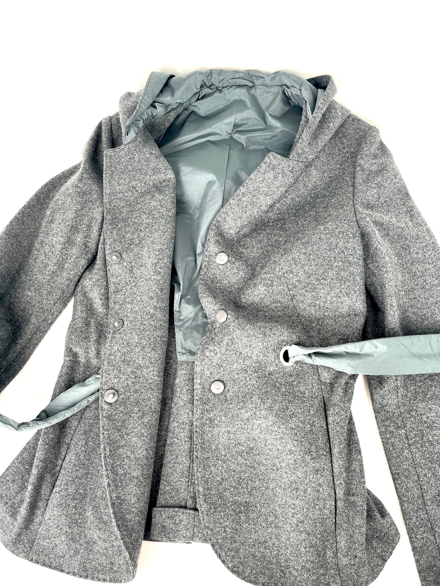 Brunello Cucinelli Gray Hooded Wool Cashmere Blazer Jacket 42 4 6
