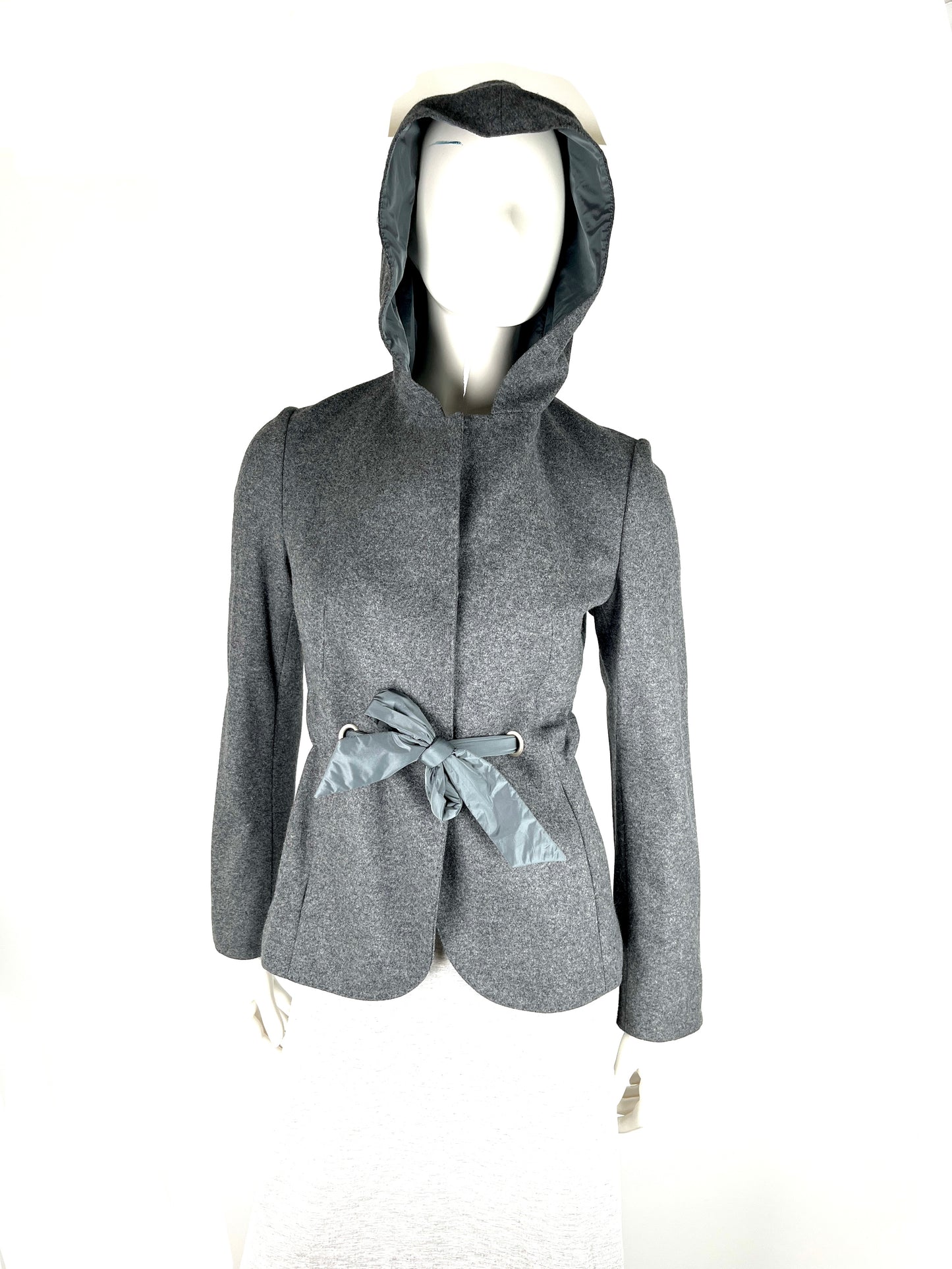 Brunello Cucinelli Gray Hooded Wool Cashmere Blazer Jacket 42 4 6