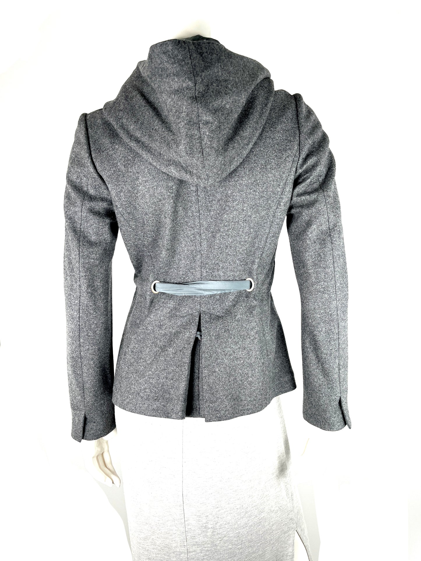 Brunello Cucinelli Gray Hooded Wool Cashmere Blazer Jacket 42 4 6