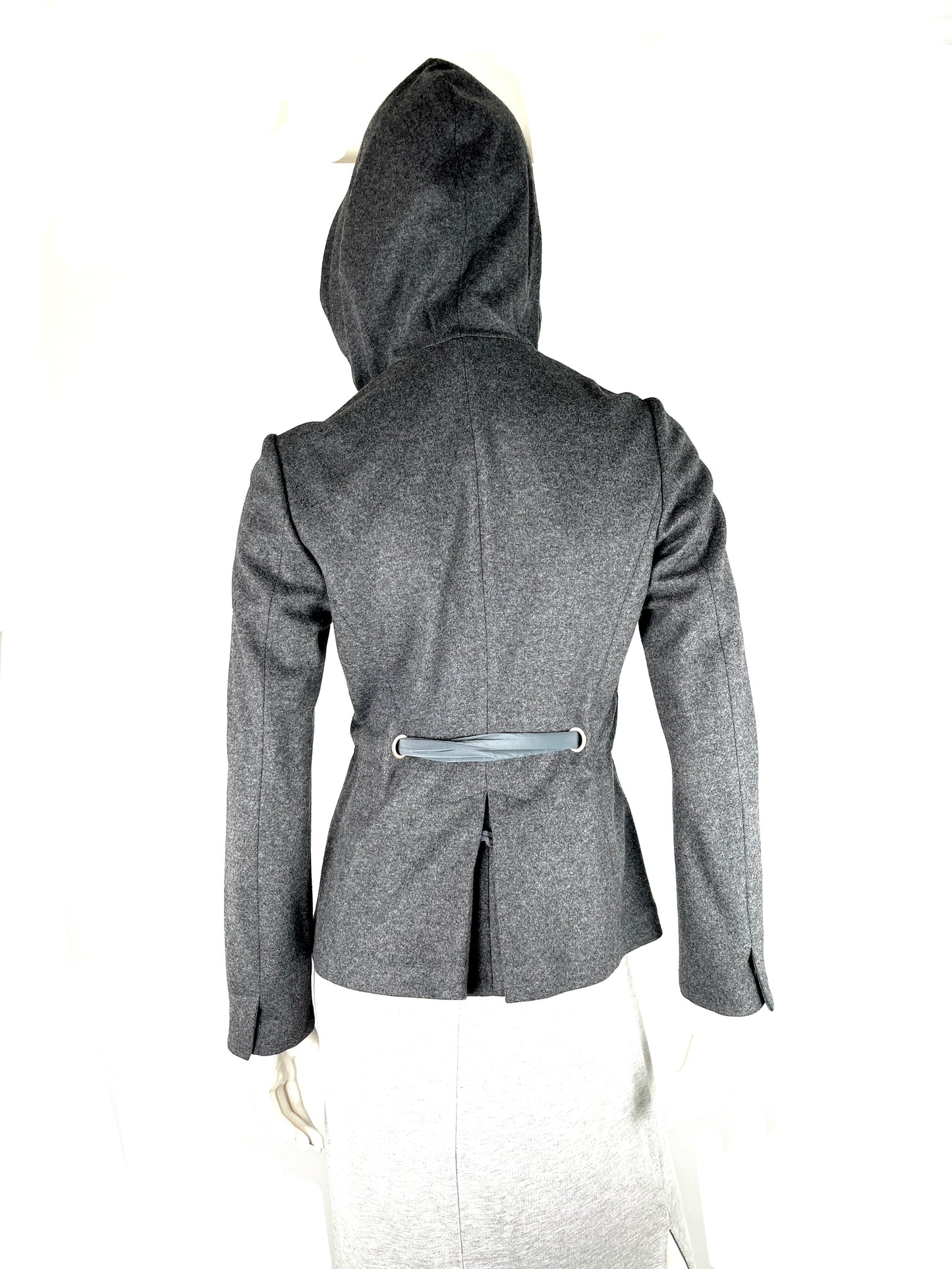 Brunello Cucinelli Gray Hooded Wool Cashmere Blazer Jacket 42 4 6