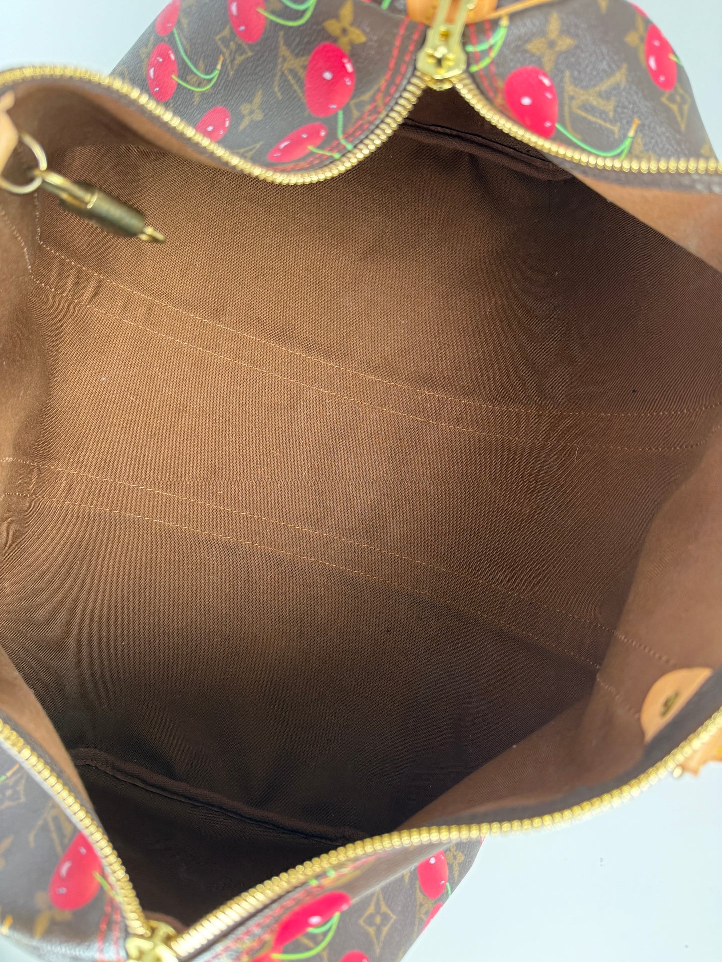 Vintage Louis Vuitton Keepall 45 Takashi Murakami Cerises Monogram Duffle Weekender Cherry Travel Bag