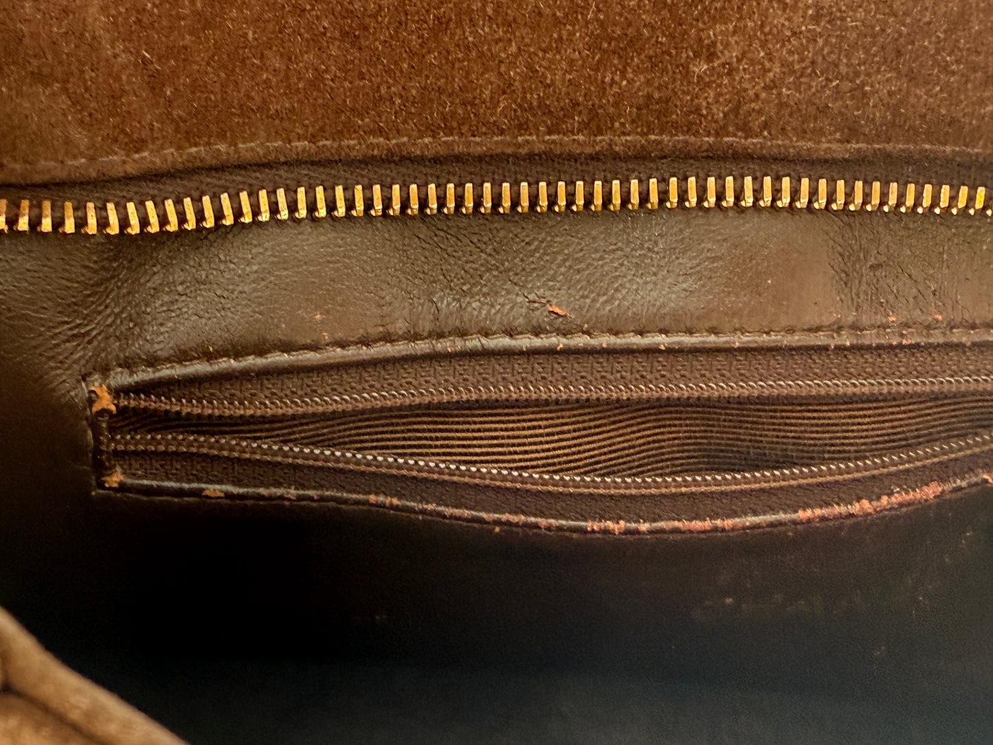 Vintage Chanel CC Timeless Medallion Suede Brown Tote