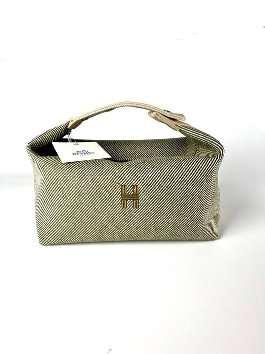 New HERMES Bride-A-Brac H Natte Wool GM Vert Green Pouch Toiletry BagNew HERMES Bride-A-Brac H Natte Wool GM Vert Green Pouch Toiletry Bag