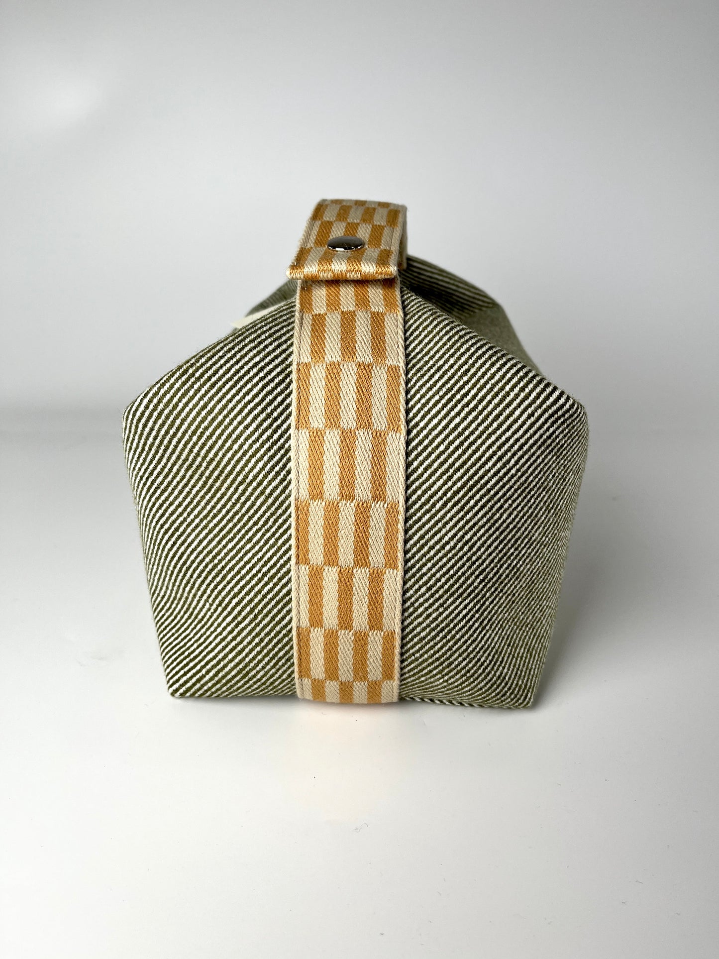 New HERMES Bride-A-Brac H Natte Wool GM Vert Green Pouch Toiletry Bag