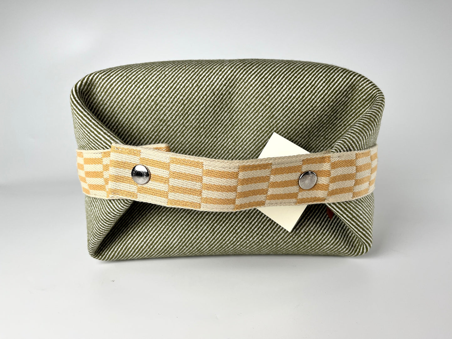 New HERMES Bride-A-Brac H Natte Wool GM Vert Green Pouch Toiletry Bag