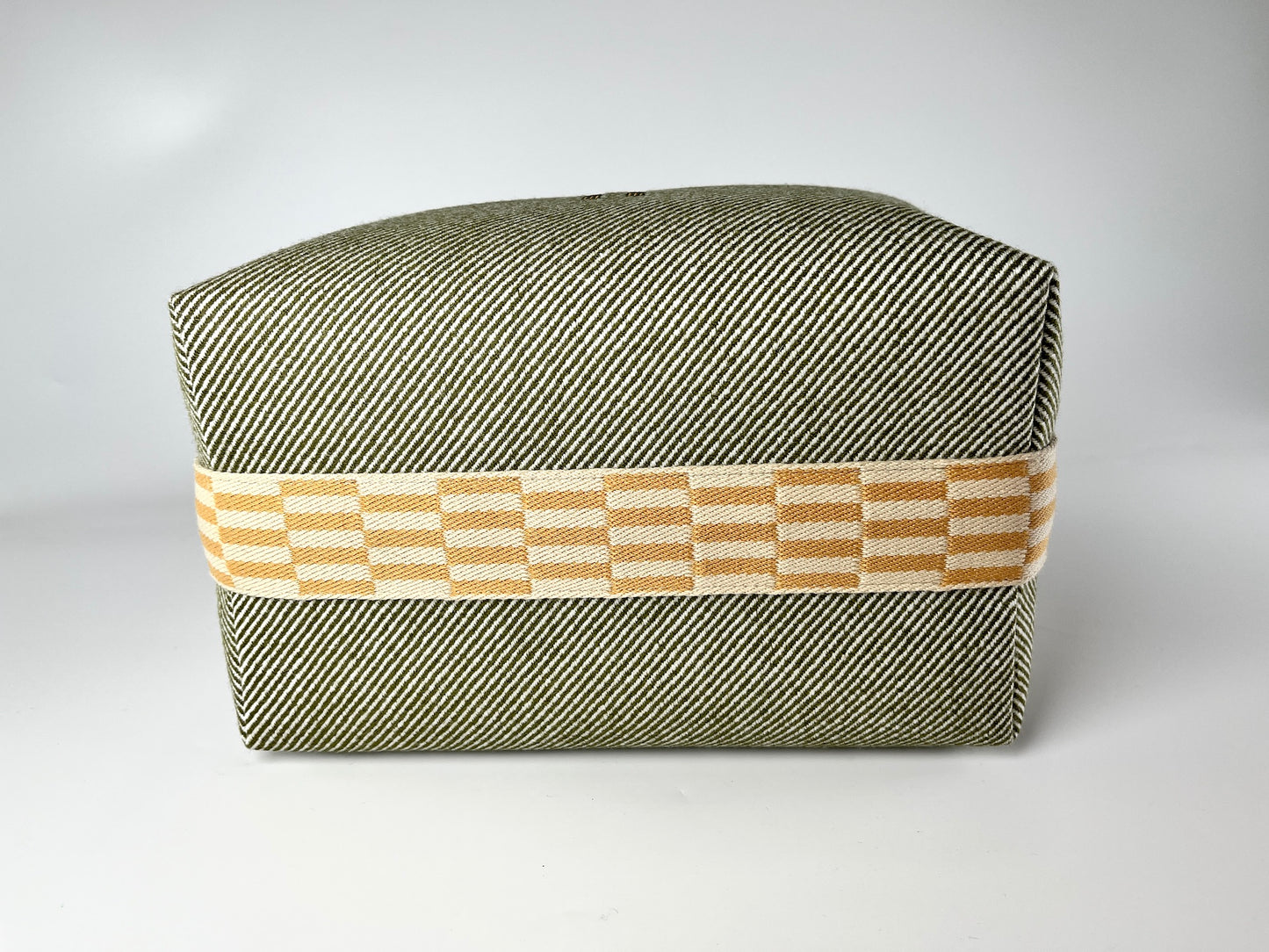 New HERMES Bride-A-Brac H Natte Wool GM Vert Green Pouch Toiletry Bag