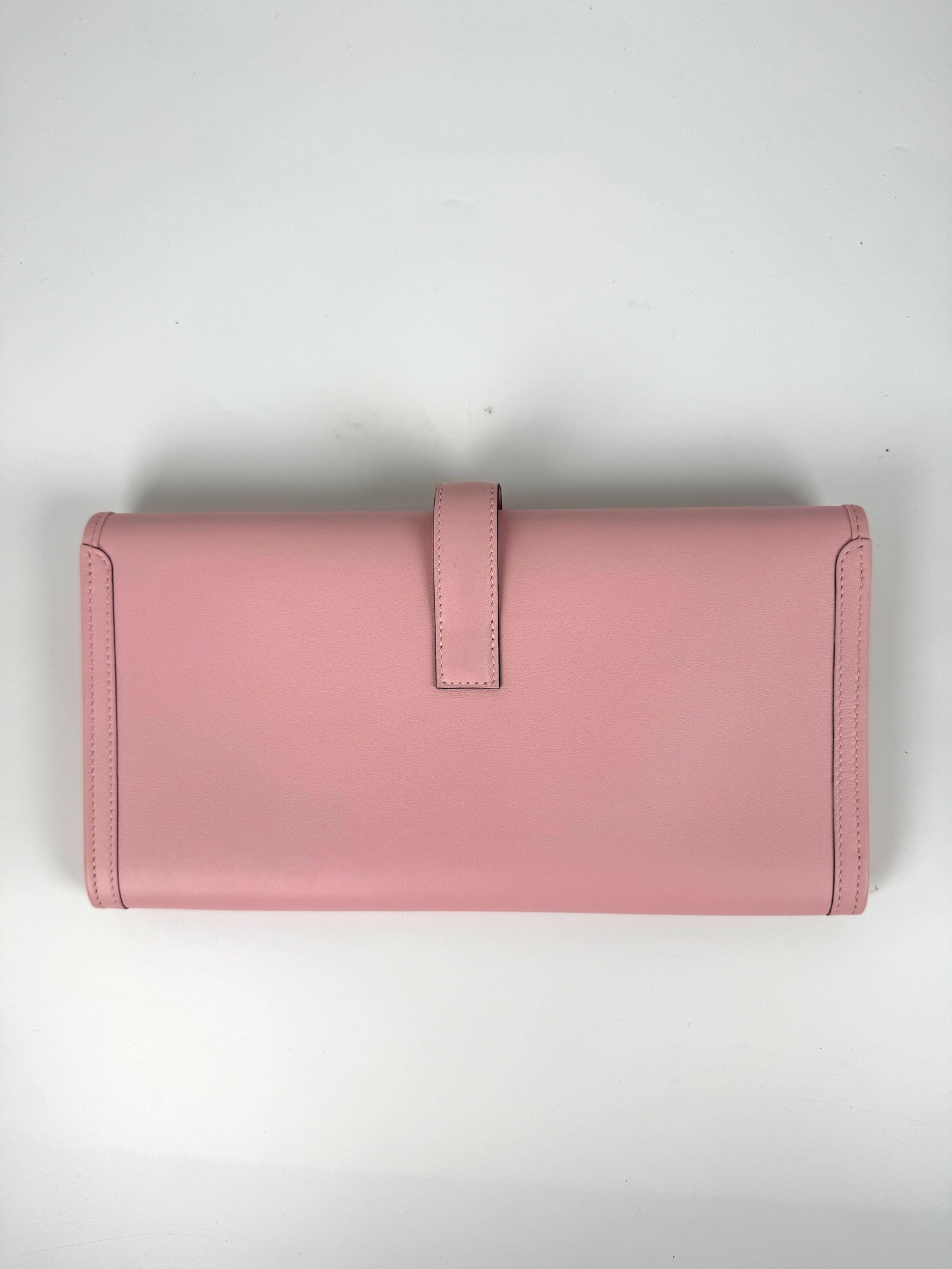 HERMES Jige Elan 29 Rose Sakura Pink Swift Leather Clutch