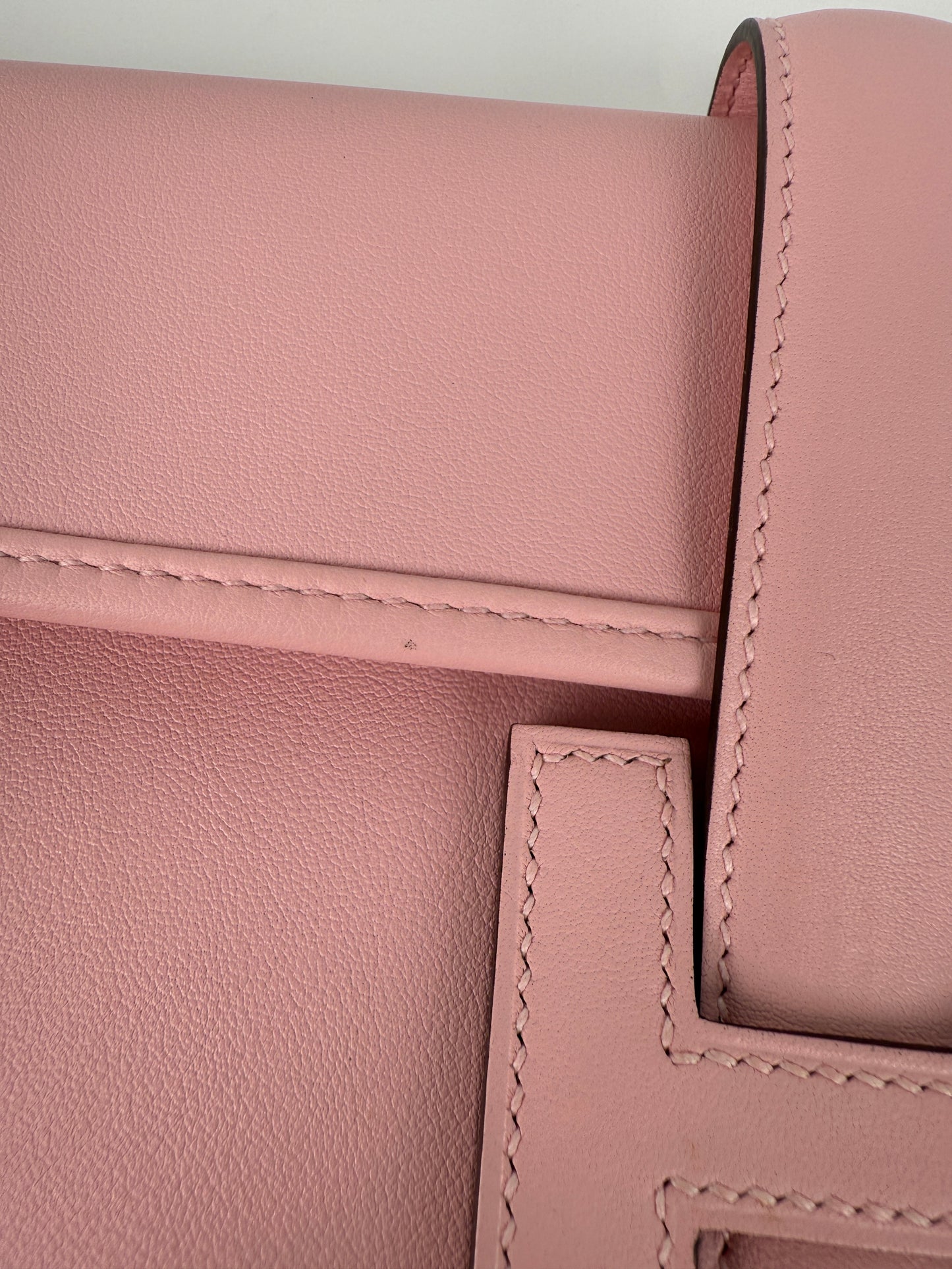 HERMES Jige Elan 29 Rose Sakura Pink Swift Leather Clutch