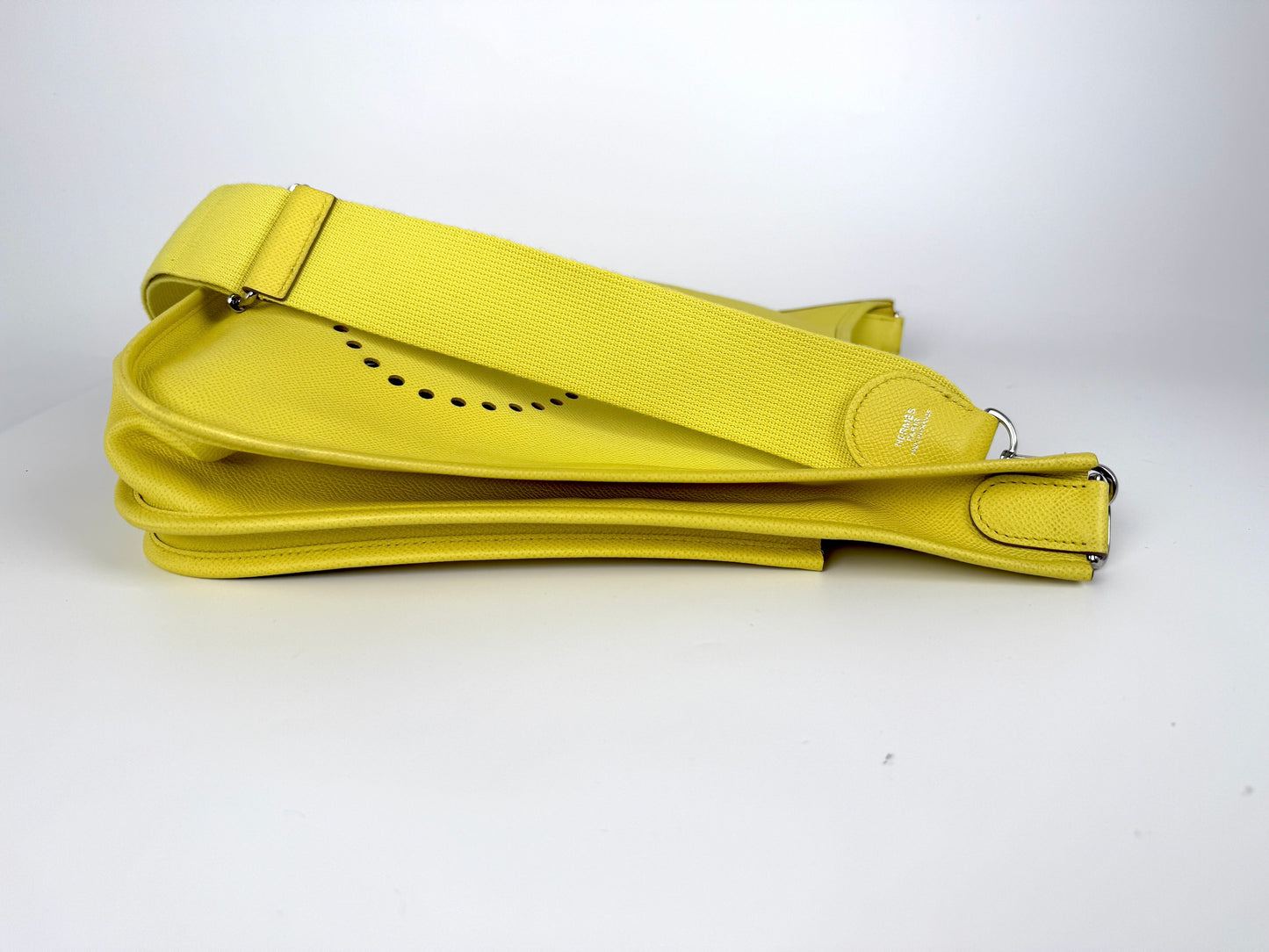 HERMES Evelyne III 33 GM Lime Yellow Epsom Leather Crossbody Bag