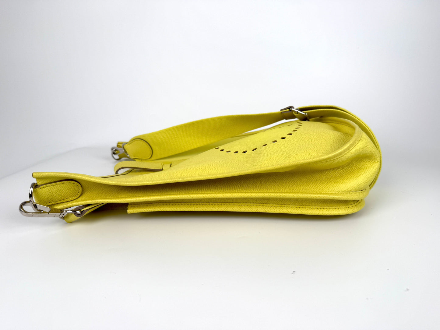 HERMES Evelyne III 33 GM Lime Yellow Epsom Leather Crossbody Bag