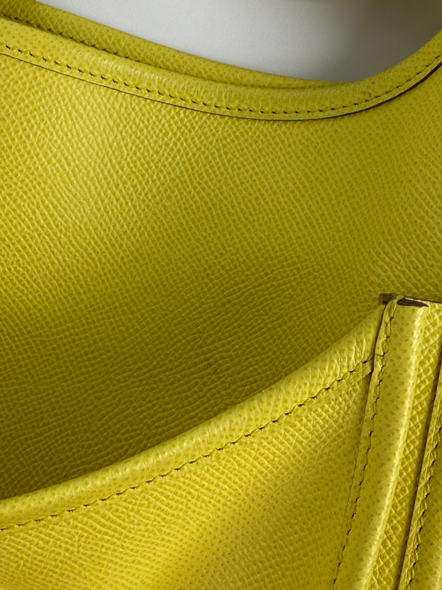 HERMES Evelyne III 33 GM Lime Yellow Epsom Leather Crossbody Bag