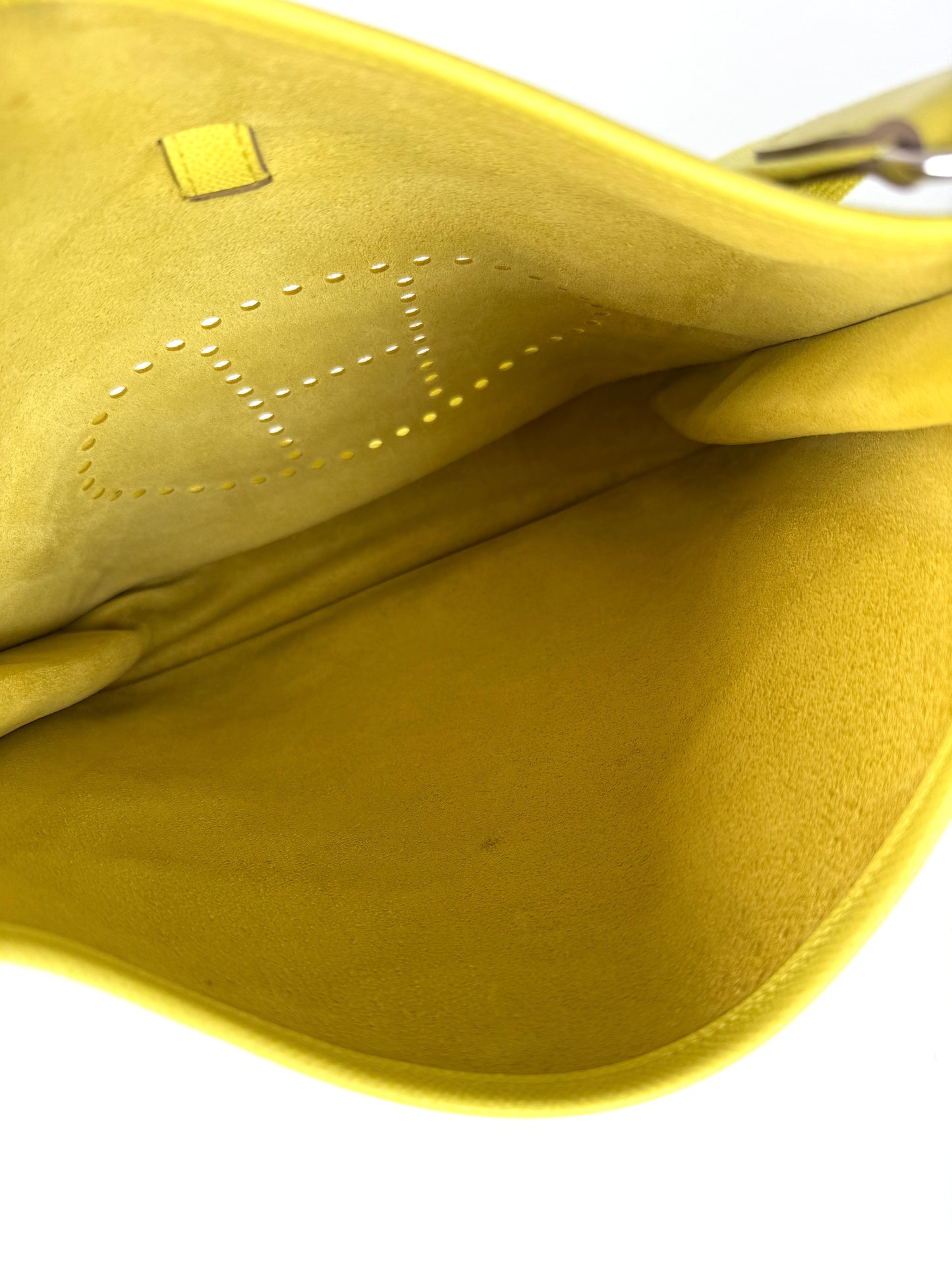 HERMES Evelyne III 33 GM Lime Yellow Epsom Leather Crossbody Bag