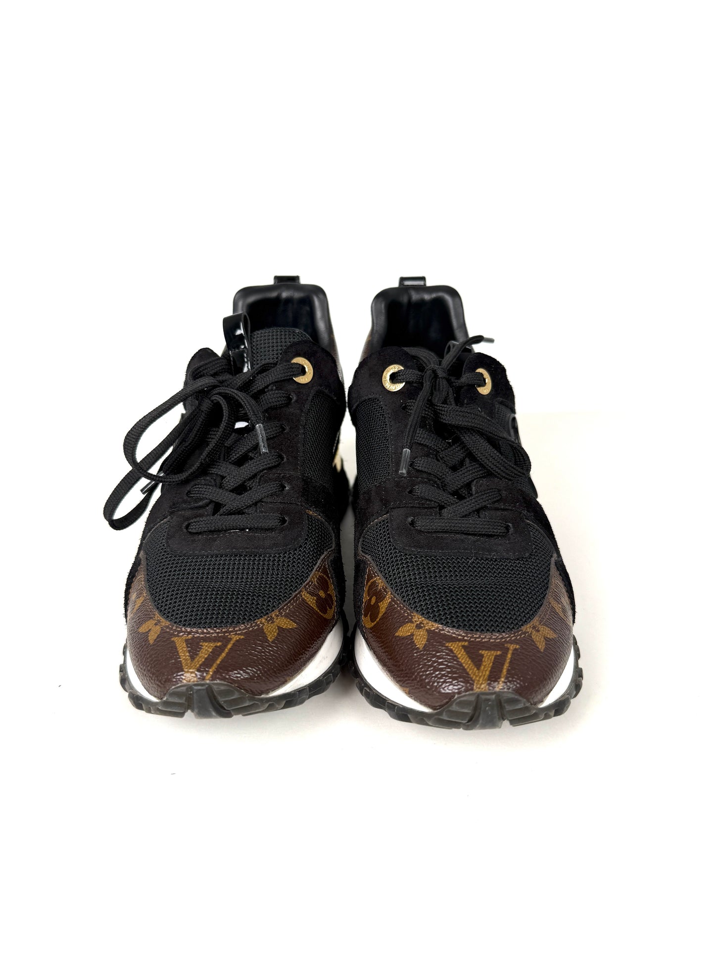 Louis Vuitton Monogram Black LV Logo Run Away Sneakers 36.5 6