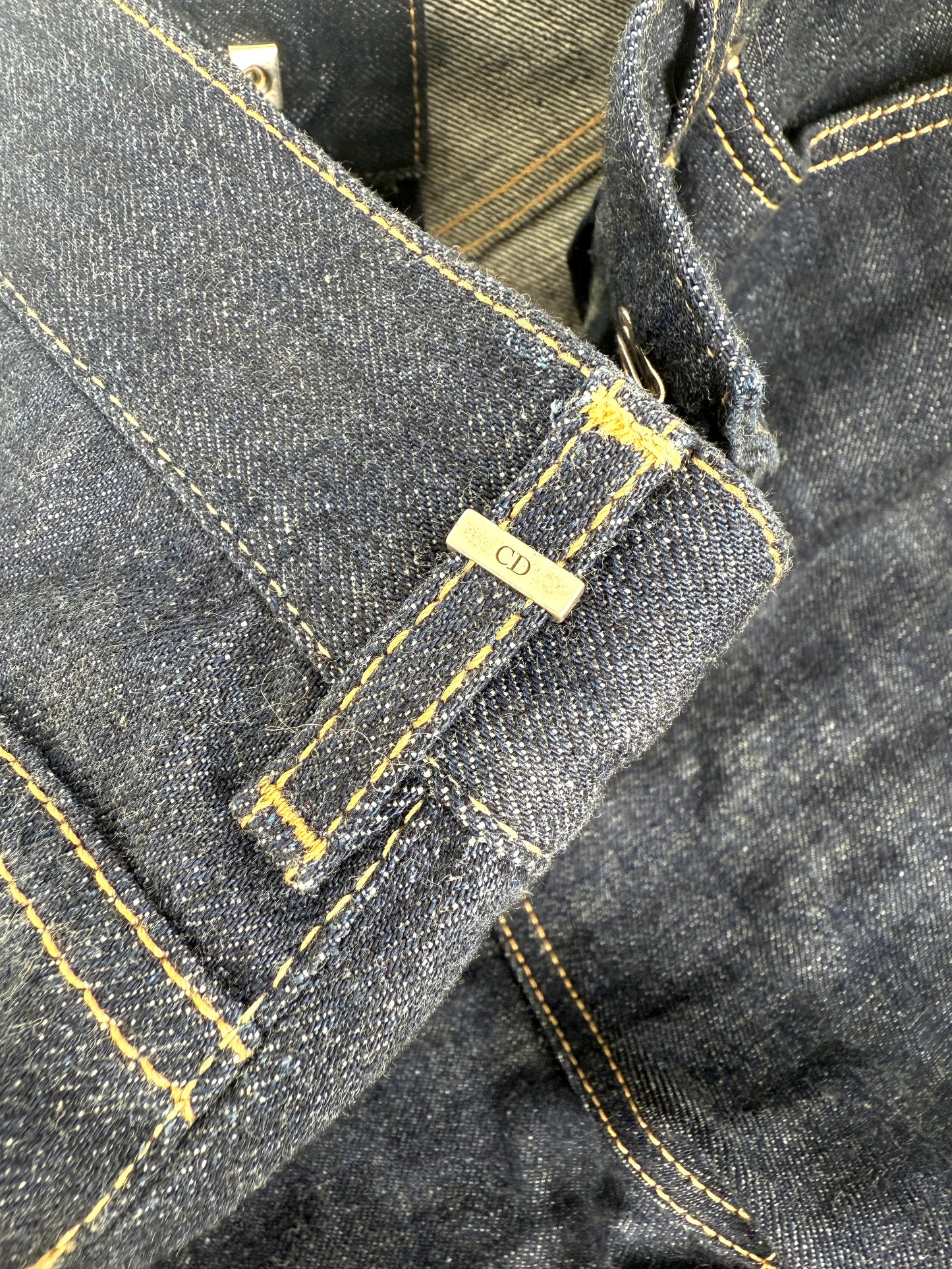 Christian Dior Oblique Boyfriend High Rise Cropped Blue Dark Denim Jeans 38, 6
