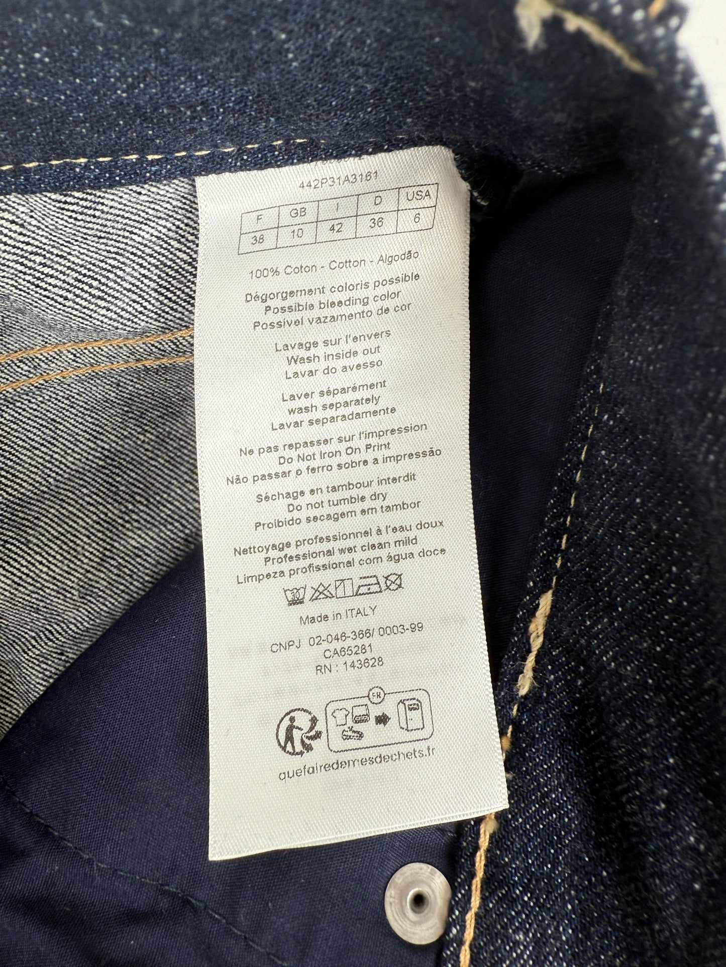 Christian Dior Oblique Boyfriend High Rise Cropped Blue Dark Denim Jeans 38, 6