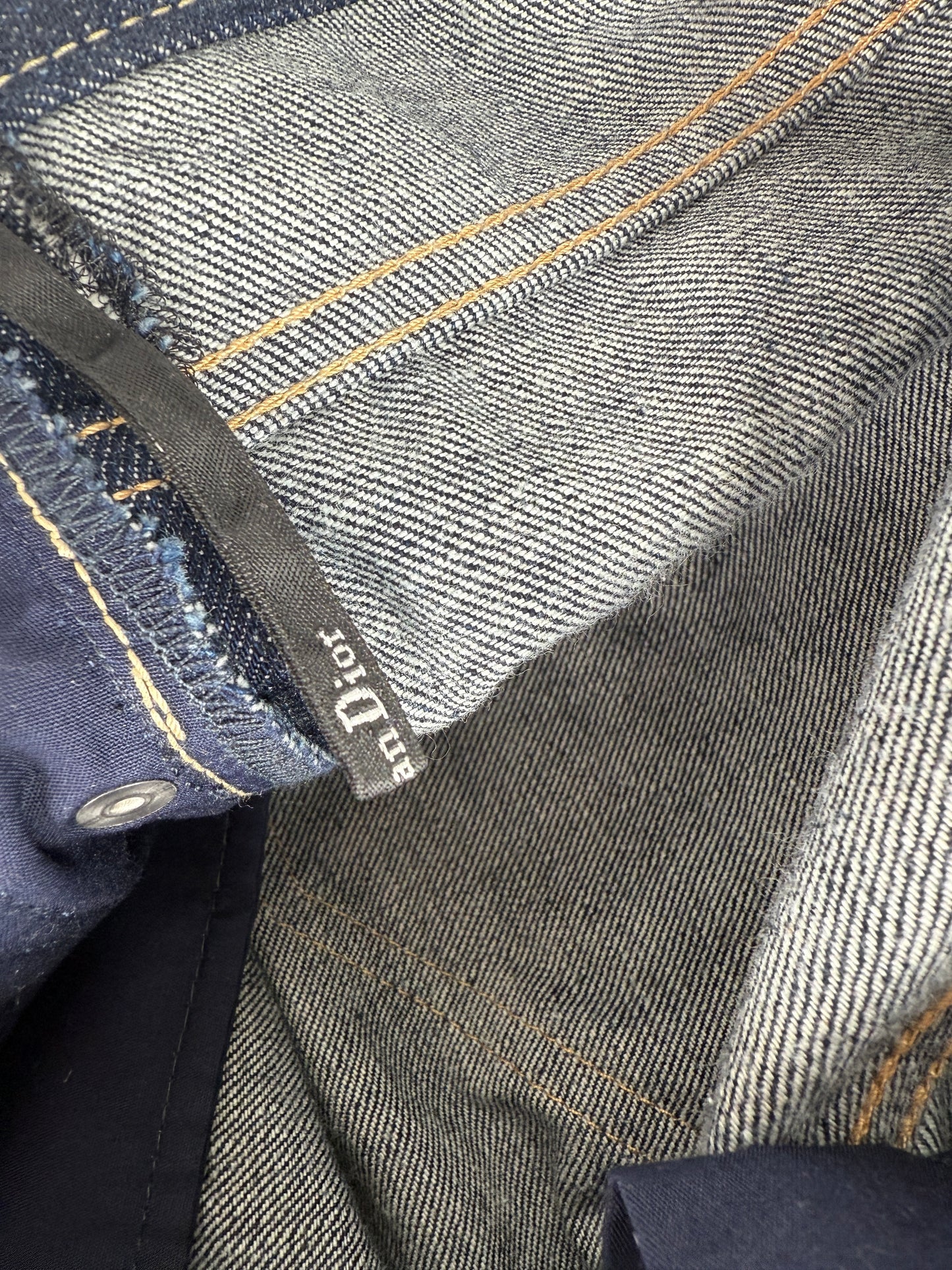 Christian Dior Oblique Boyfriend High Rise Cropped Blue Dark Denim Jeans 38, 6