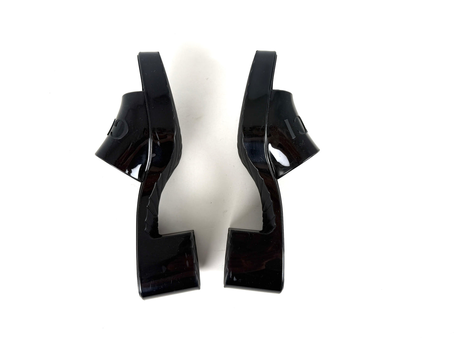 GUCCI Rubber Black Platform Slide Sandals 36, 6