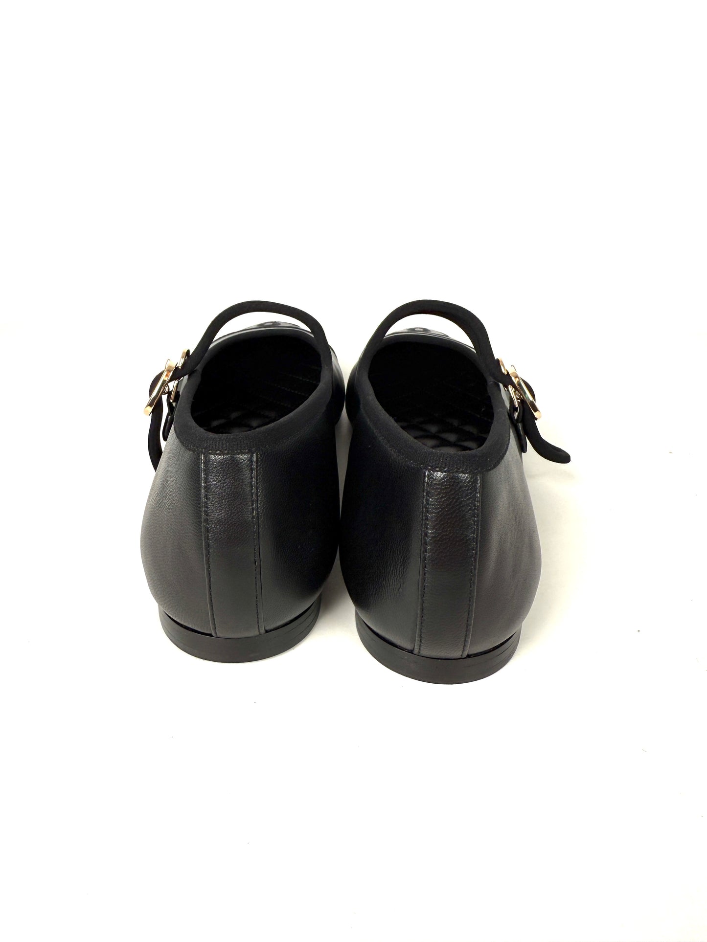 CHANEL Mary Janes 2025 Black Cap Toe CC Logo Flats 39 8