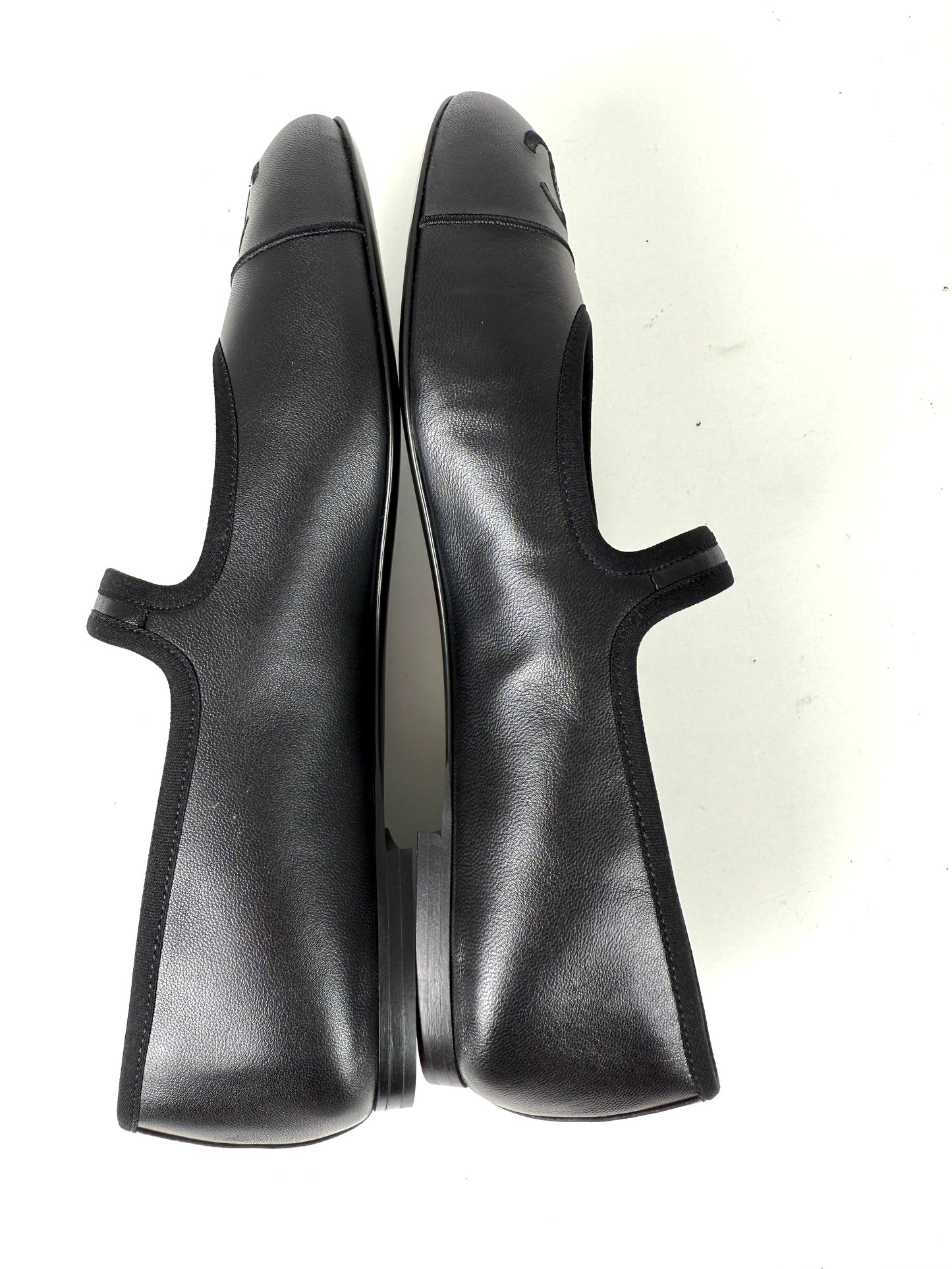 CHANEL Mary Janes 2025 Black Cap Toe CC Logo Flats 39 8